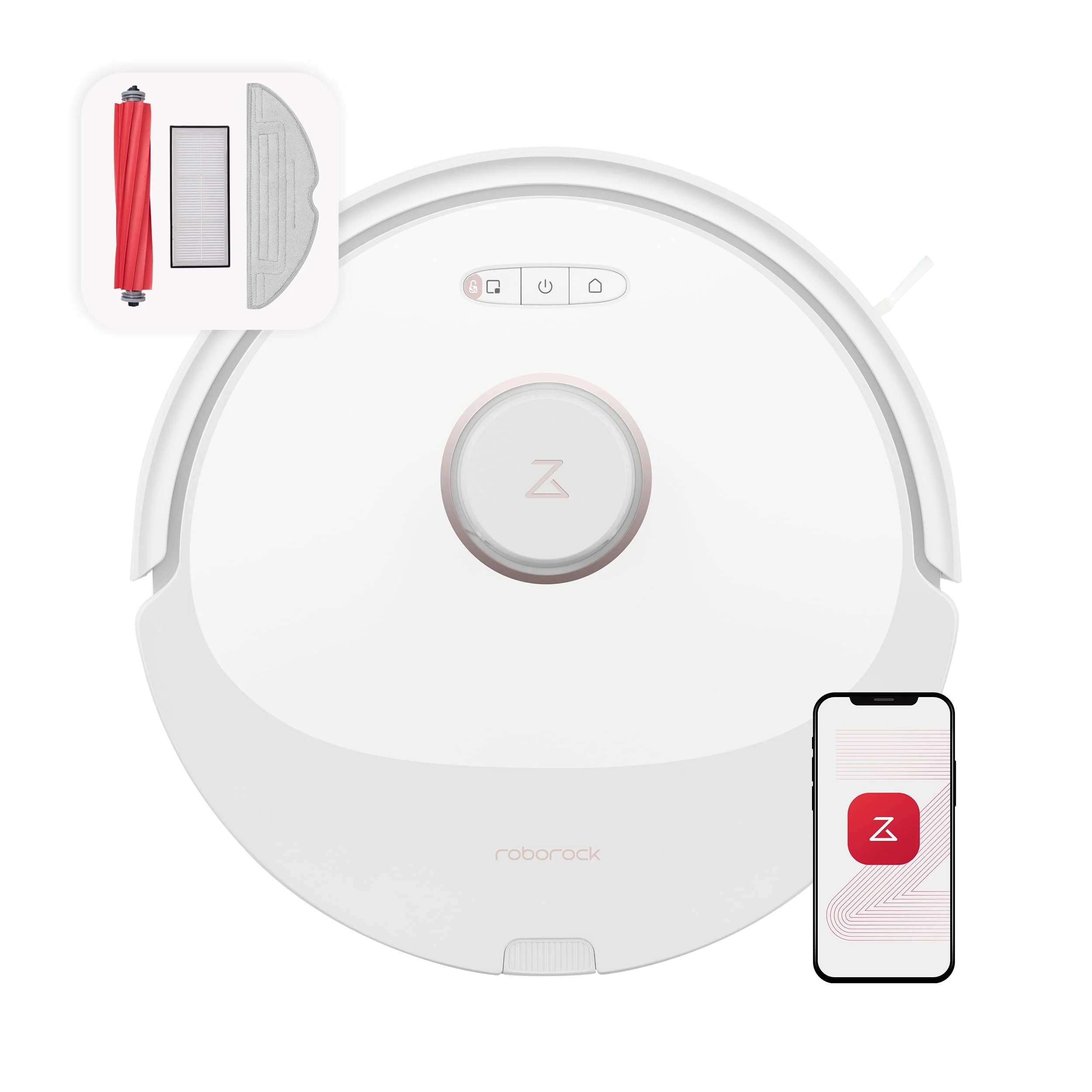 Roborock Q8 Max Robot Vacuum and Mop with Obstacle Avoidance, LiDAR Navigation, 5500Pa Suction Power, and App Control(White)