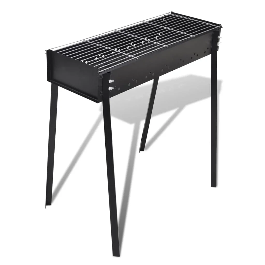 Charcoal BBQ Grill Stand with Cooking Area 30 x 11 - Portable, Easy Assembly, Durable - Perfect for Outdoor Picnics and Camping