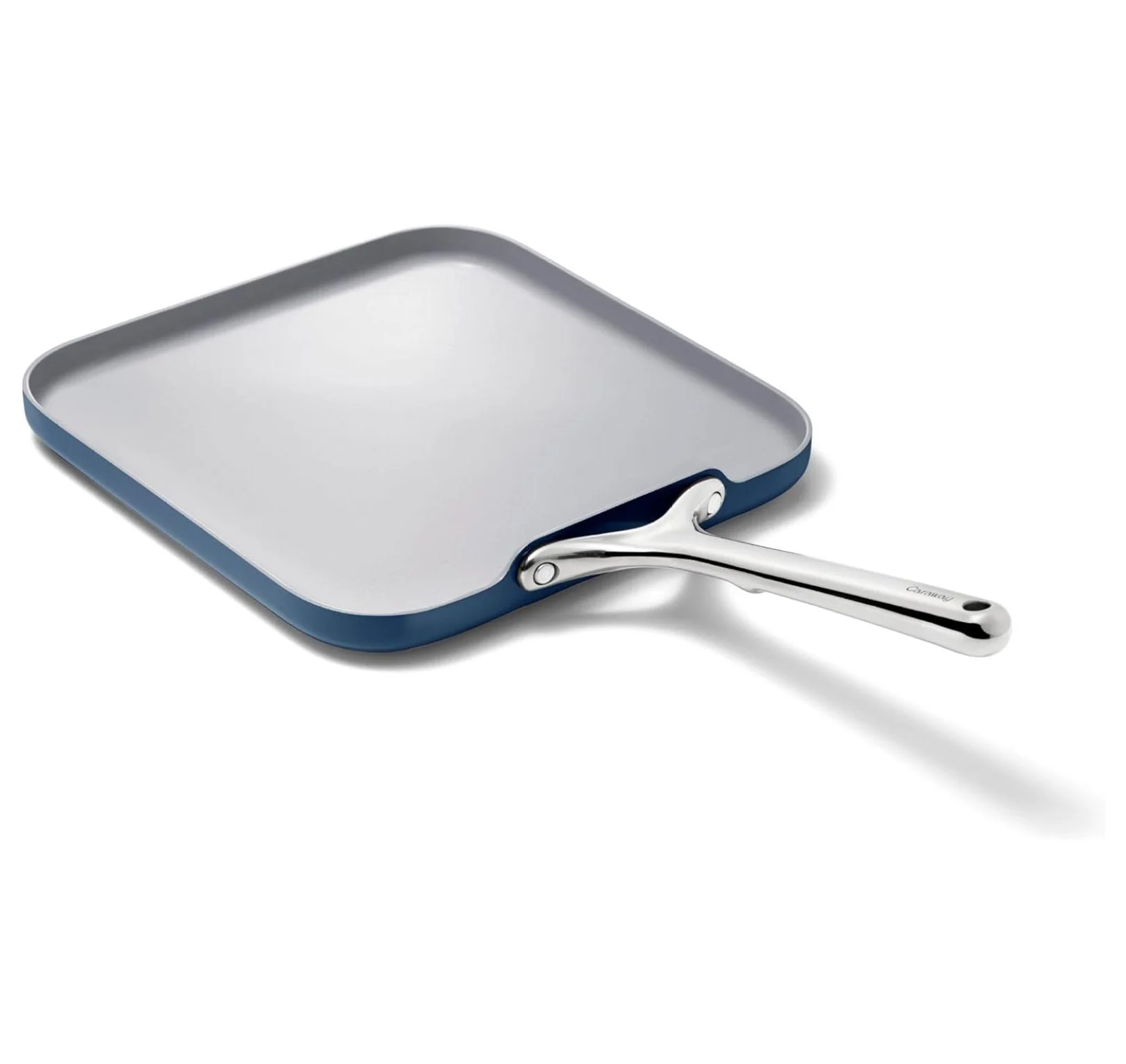 HeSLehs Square Griddle Pan - 11” Square Pan - Non-Stick Ceramic Coated - Non Toxic, PTFE & PFOA - Oven Safe & Compatible with All Stovetops - Navy