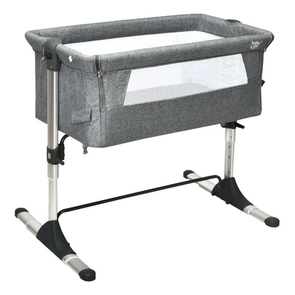 Barara King Baby Bassinet, Bassinets Bedside Sleeper,Bedside Crib,Travel Portable Baby Bed Side Sleeper Bassinet Crib with Carrying Bag-Gray