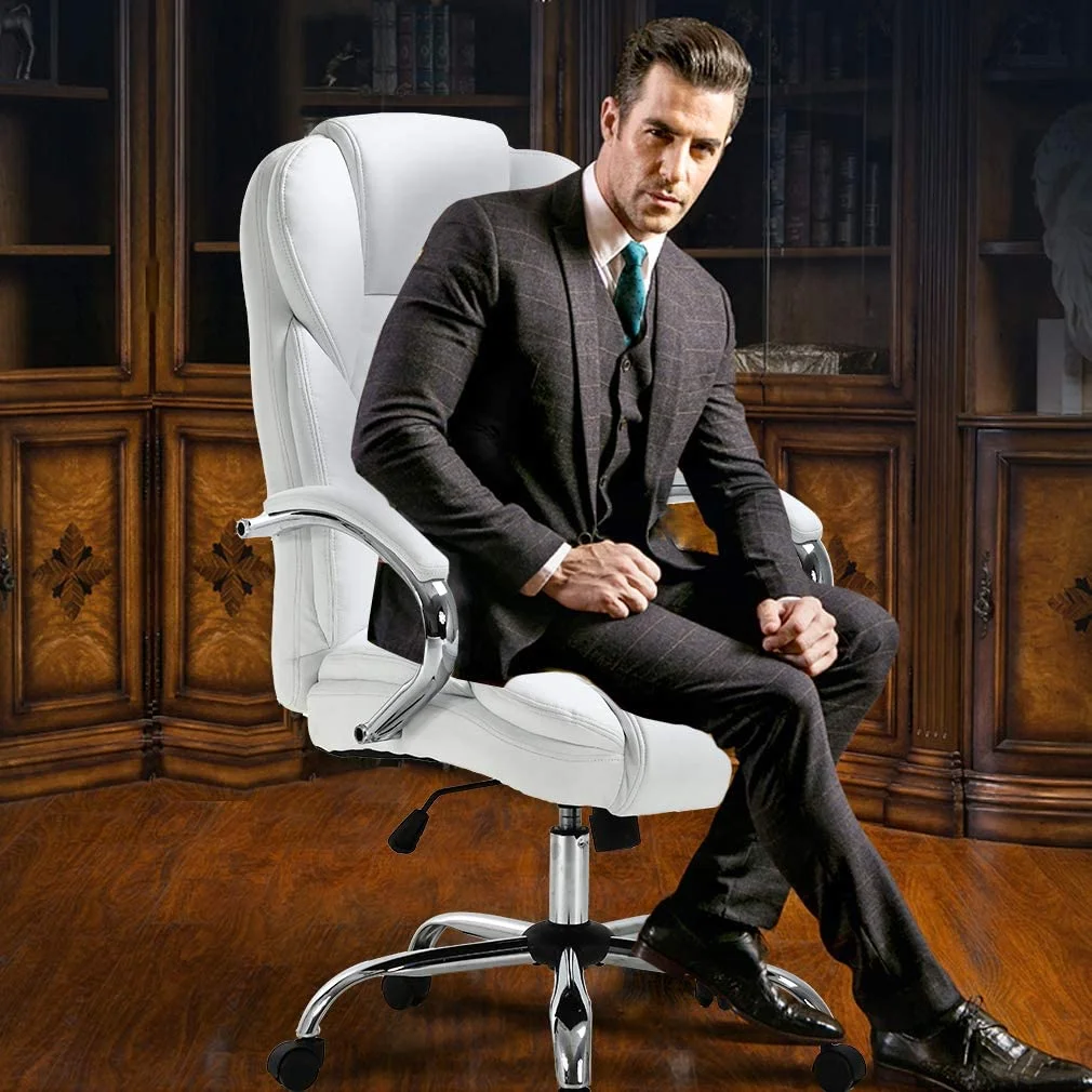 BestOffice Ergonomic Office Chair, Lumbar Support, Swivel Rolling for Men, Women(White)