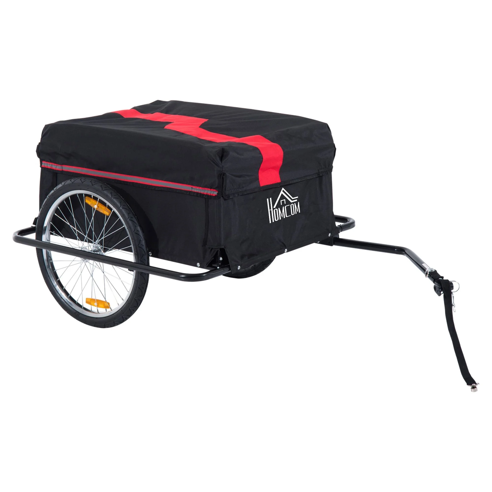 Aosom Bicycle Cargo Trailer, Two-Wheel Bike Luggage Wagon Trailer with Removable Cover, Fits 22
