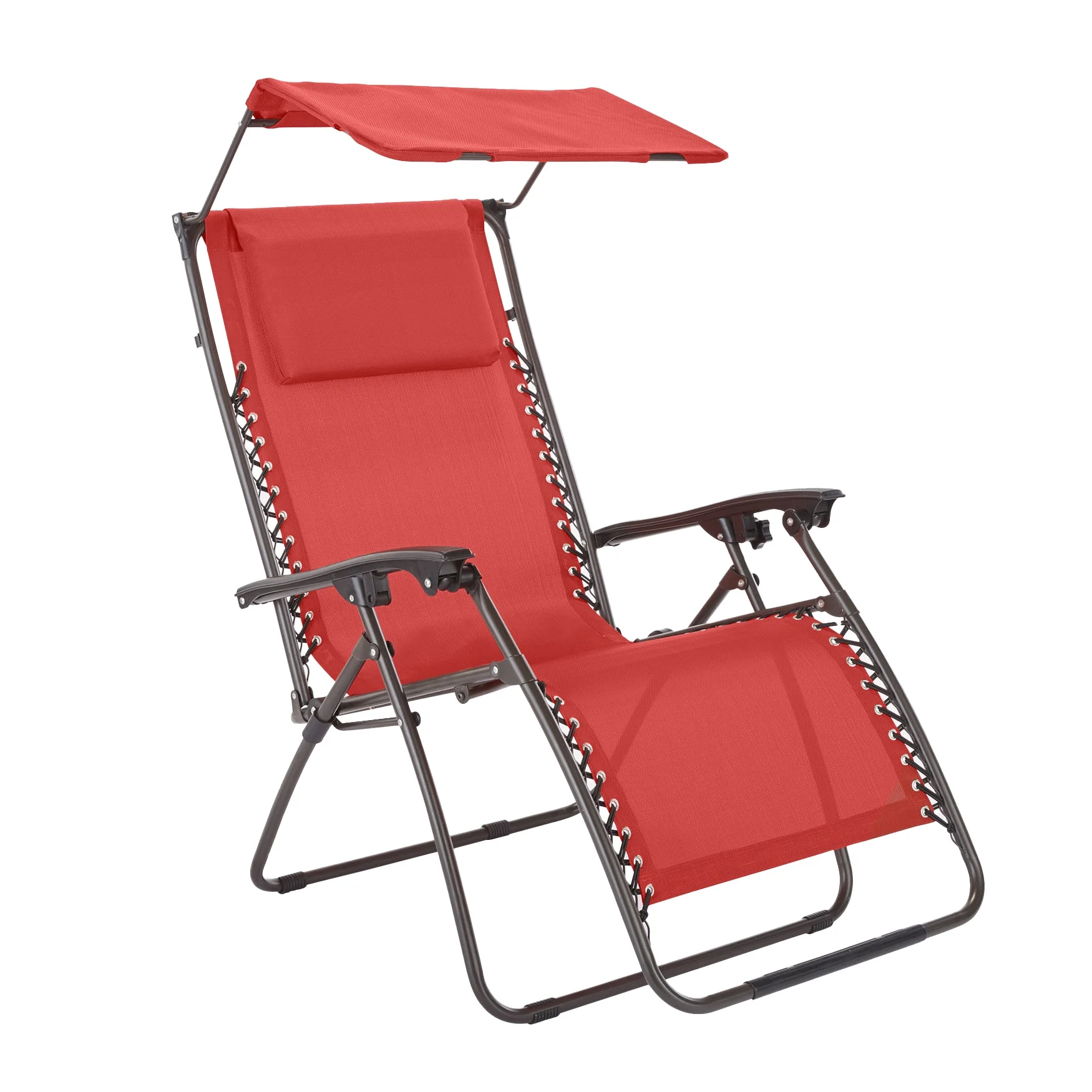 BrylaneHome 350 Lbs. Outdoor 350 Lbs. Weight Capacity Zero Gravity Adjustable Chair with Canopy Folding Patio Yard Lounger Chair