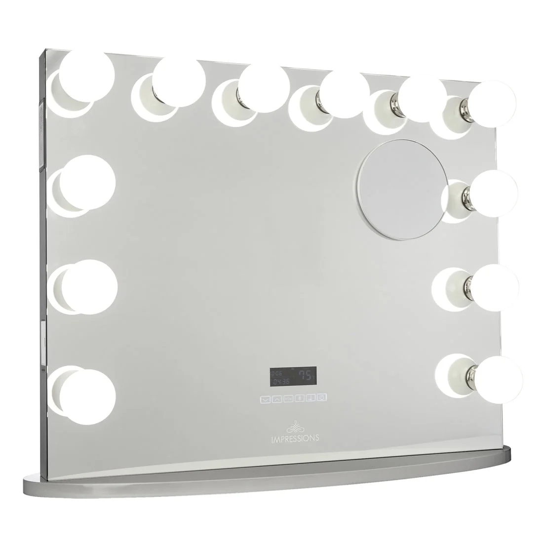Impressions Vanity Hollywood Premiere Pro LED Makeup Mirror, Tabletop Wall Mount Vanity Mirror (Silver)