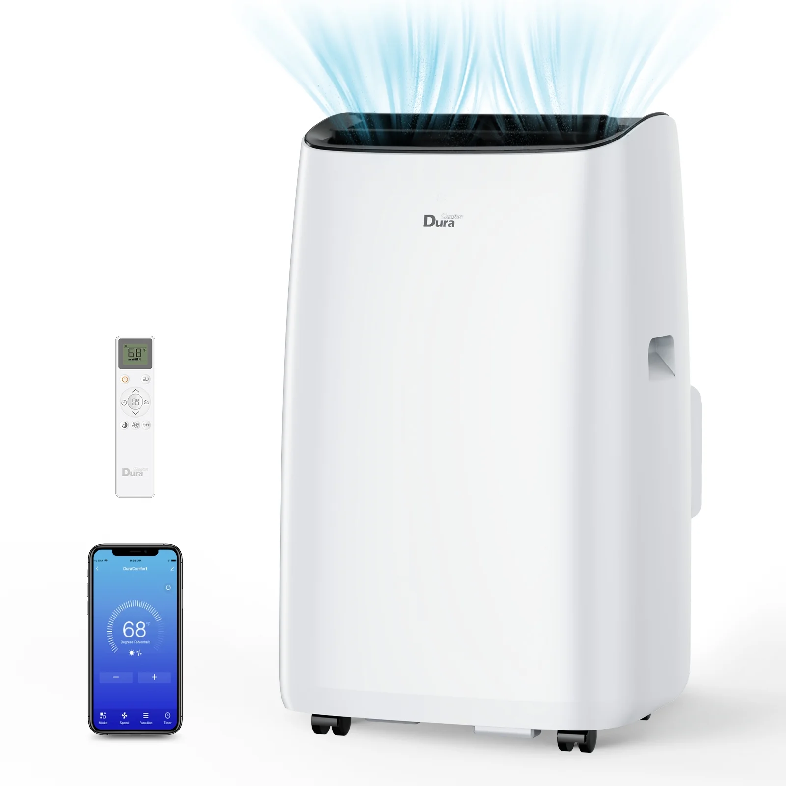 DuraComfort 12000 BTU Portable Air Conditioners, Smart AC for Room, Dehumidifier, Fan, 8150BTU(SACC)