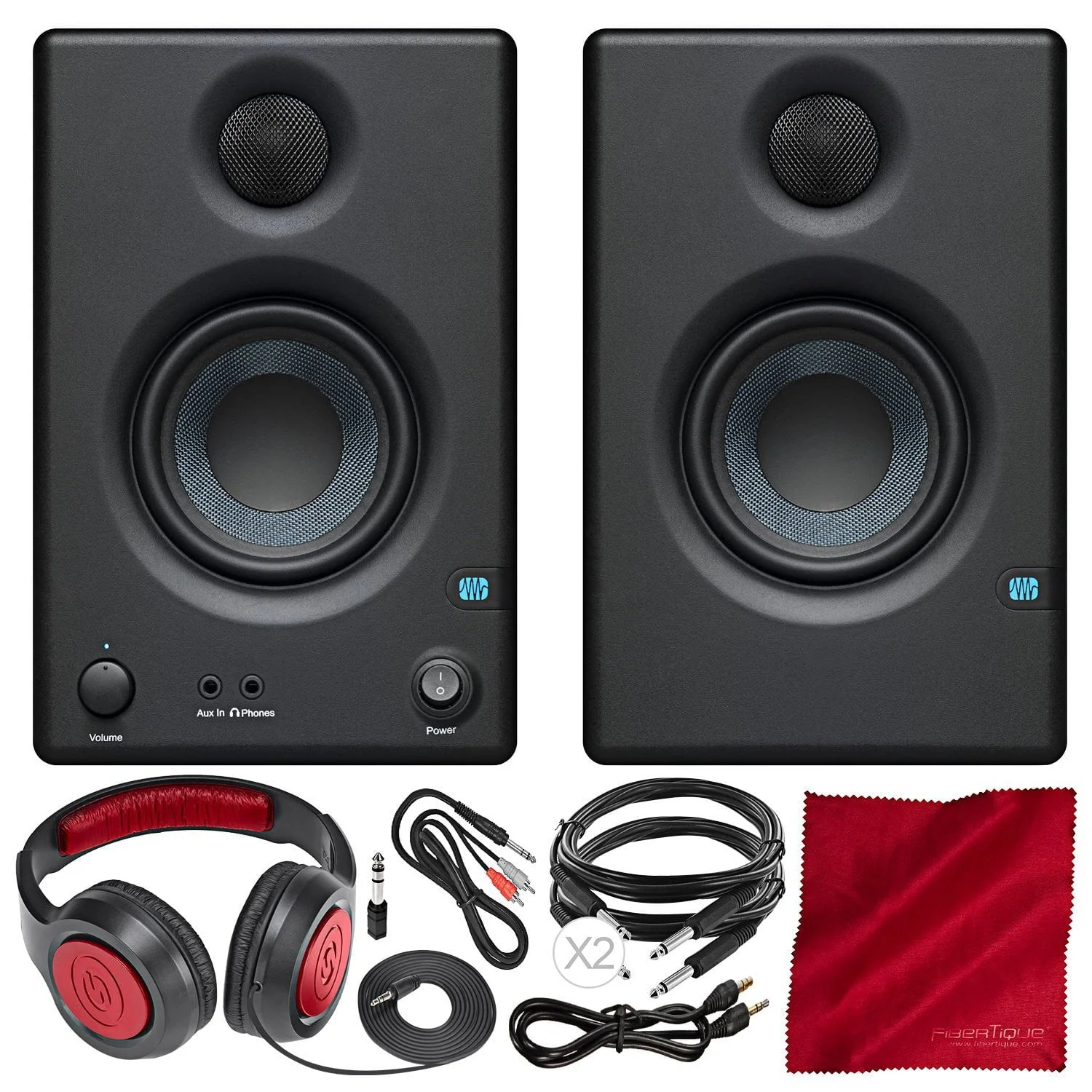 PreSonus Eris E3.5 3.5 Professional Multimedia Reference Monitors + Samson SR350 Professional Closed-Back Headphones