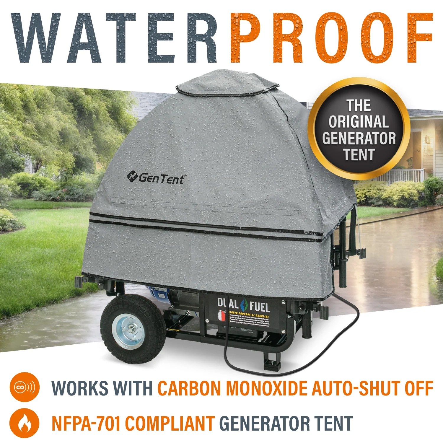 Generator Running Cover - Universal Kit (Standard, Grey) - for Open Frame Portable Generators
