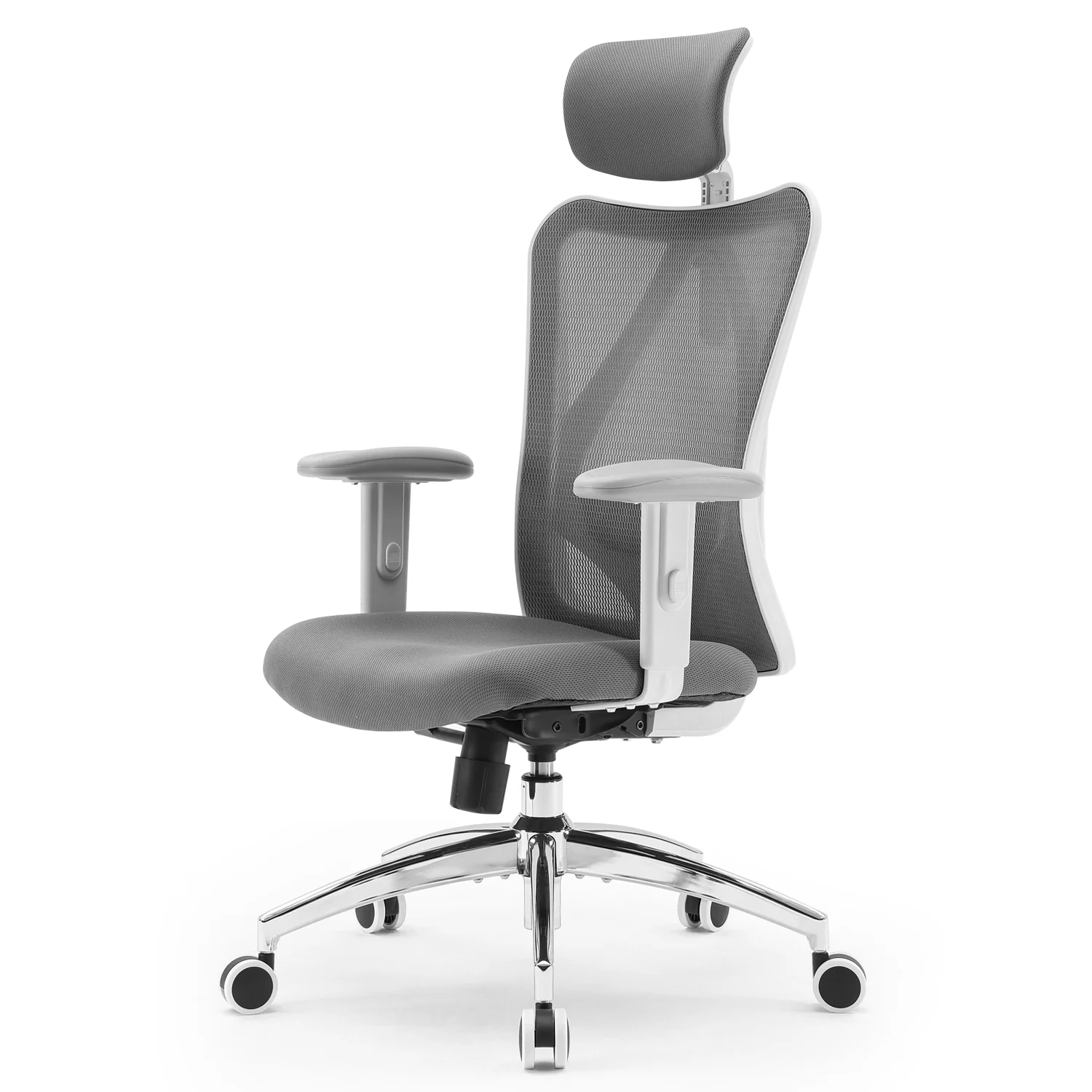 SIHOO Ergonomic Office Chair, Mesh Computer Desk Chair with Adjustable Lumbar Support, High Back chair for Big and Tall, Light Gray