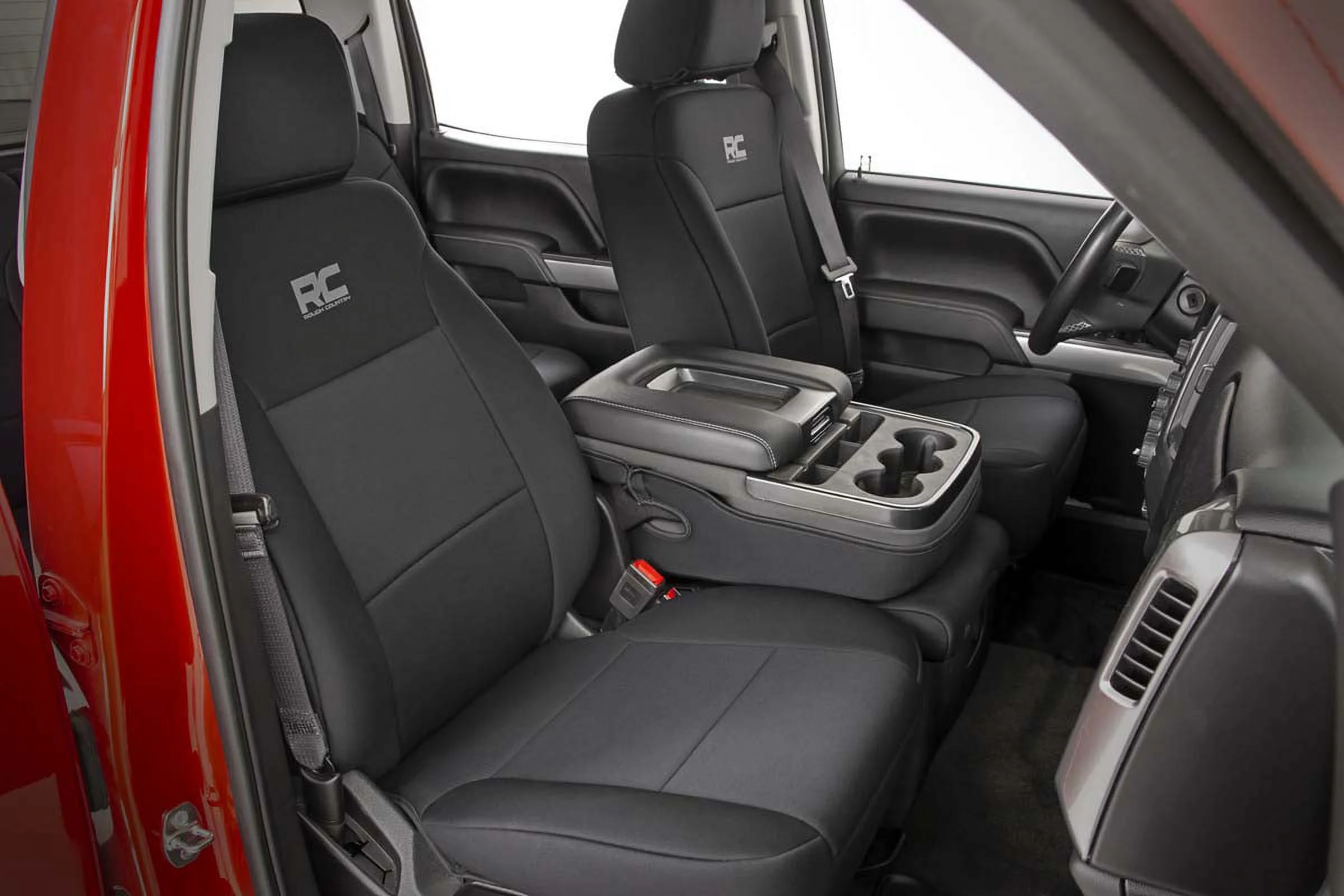 Rough Country Neoprene Seat Covers Fits 2014 - 2018 Chevy Silverado 1500, Crew Cab, 1st/2nd Row, 91025