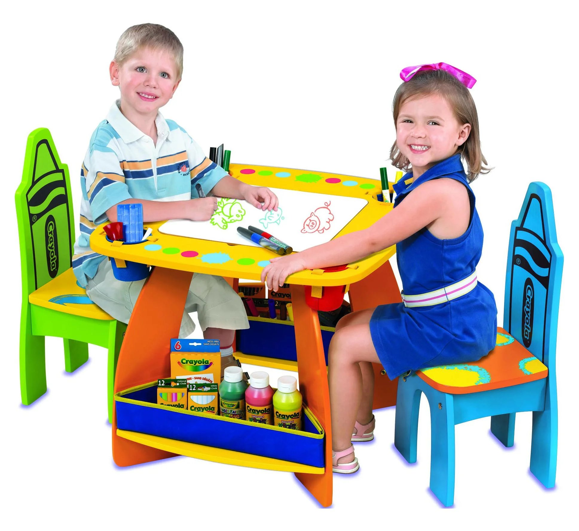 Grow'n Up Crayola Kids Wooden Multi Color Table & Chair Set - Recommended for Age Group 3 to 8