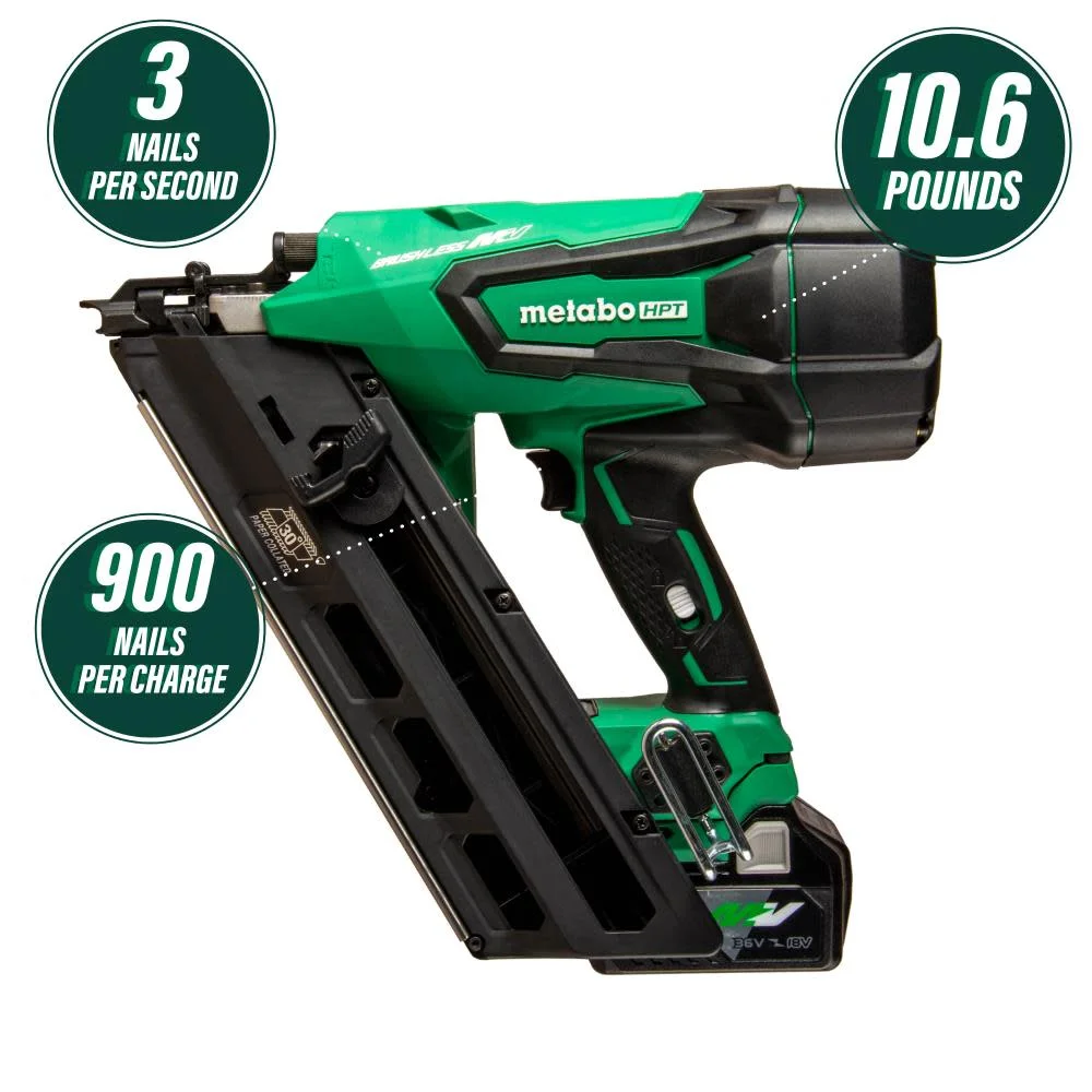 MultiVolt 36V Brushless Lithium-Ion Cordless Paper Strip Framing Nailer Kit (2.5 Ah)