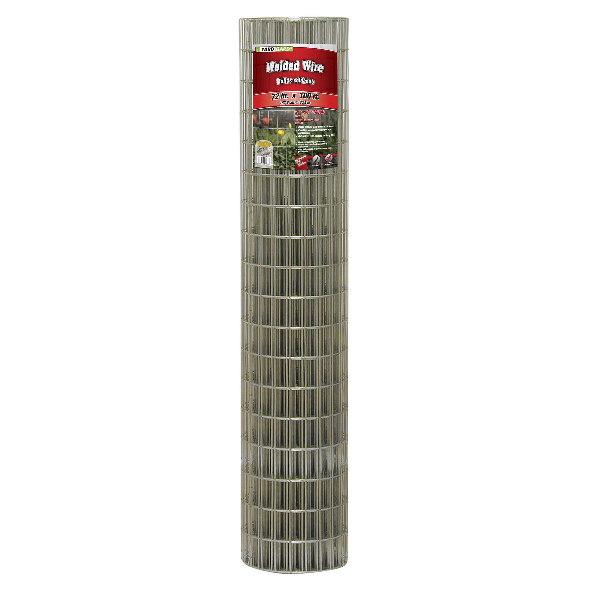 YARDGARD 2 Inch by 4 Inch Mesh, 72 Inch by 100 Foot 14 Gauge Galvanized Welded Wire Fence