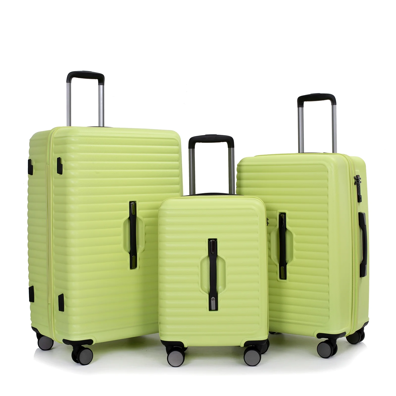 Travelhouse 3 Piece Hardside Luggage Set Hardshell Lightweight Suitcase with TSA Lock Spinner Wheels.(light green)