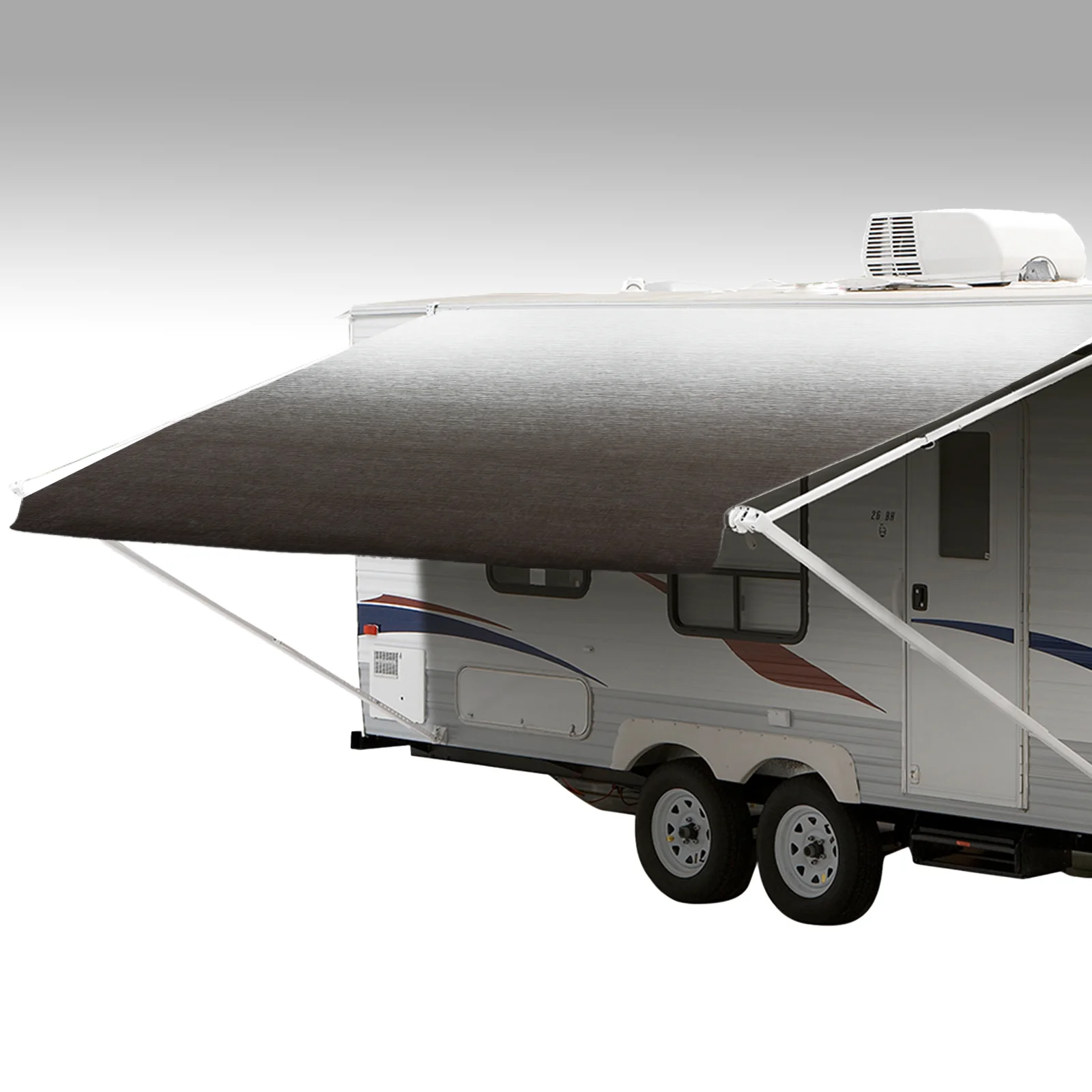 ShadePro RV Awning Fabric Replacement Premium Grade Vinyl 13' Charcoal Fade (Fabric length 12'2
