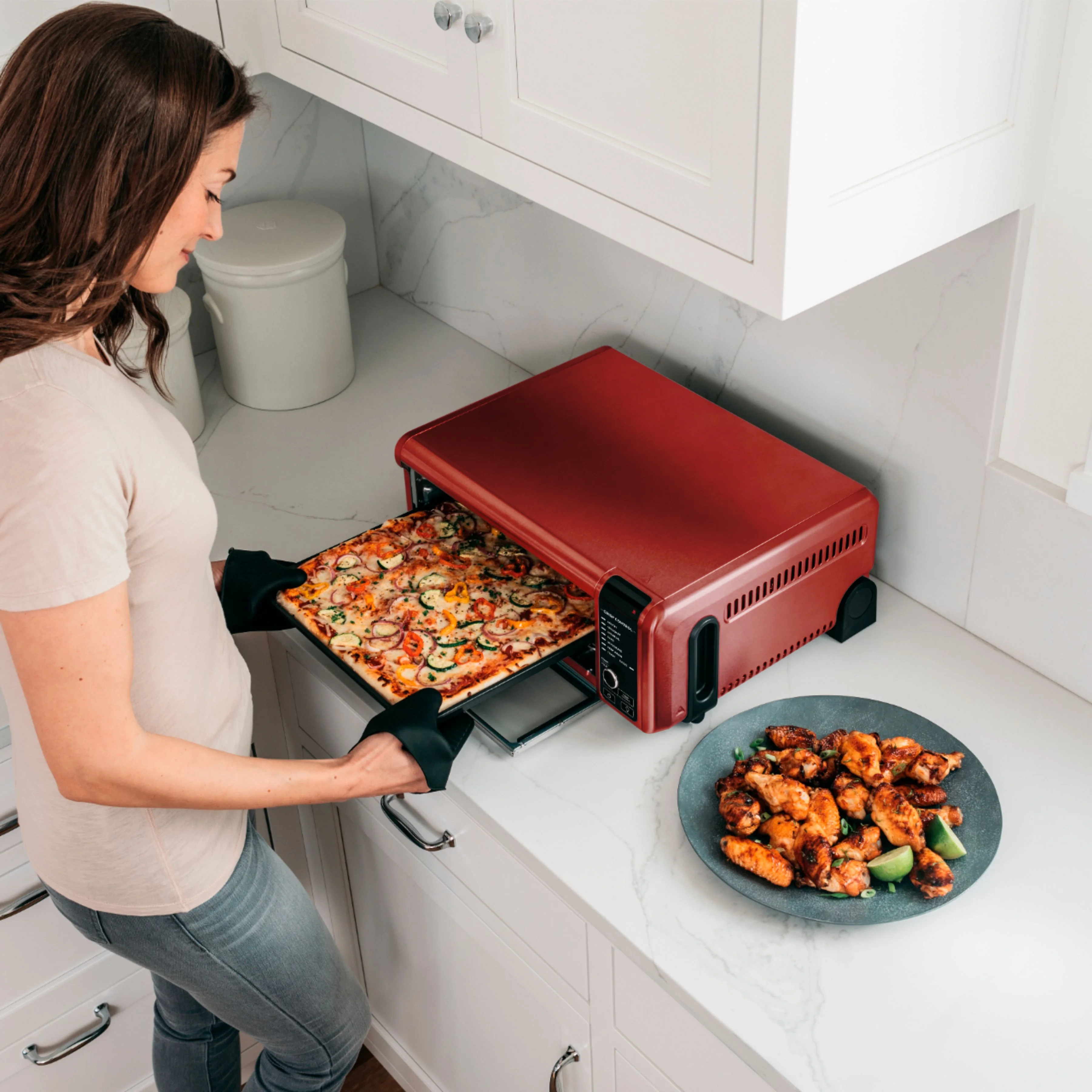 Restored Ninja SP101 Foodi 8in1 Digital Air Fry, Large Toaster Oven (Cinnamon) (Refurbished)