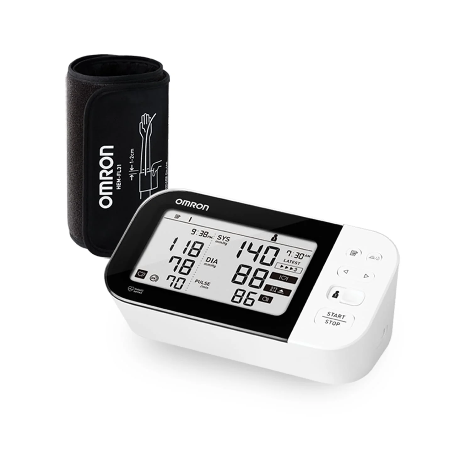 Omron HEM 7361T with bluetooth®, AFIB Indicator, IntelliWrap™ Cuff & Dual User Feature