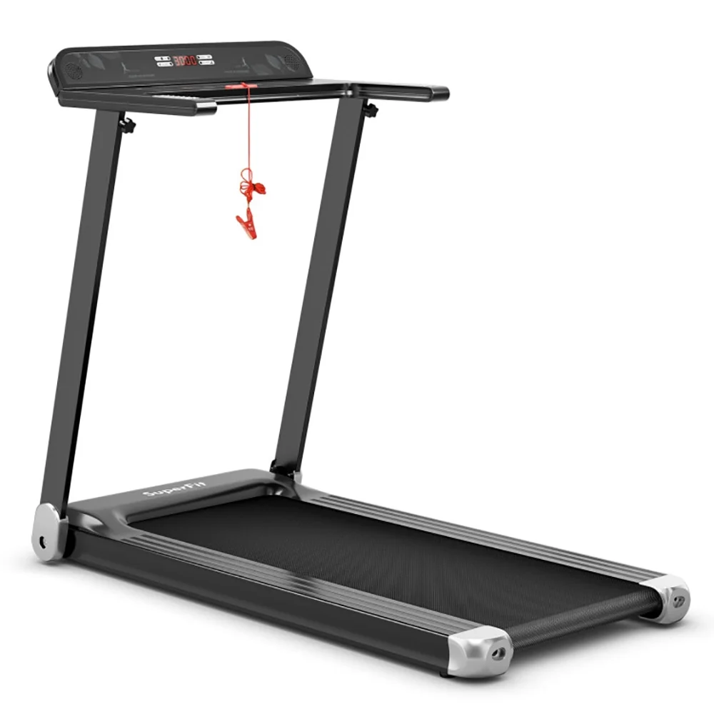 Kepooman Electric Treadmills,Exercise Running Machine,Folding Electric Compact Walking Treadmill with APP Control Speaker-Silver