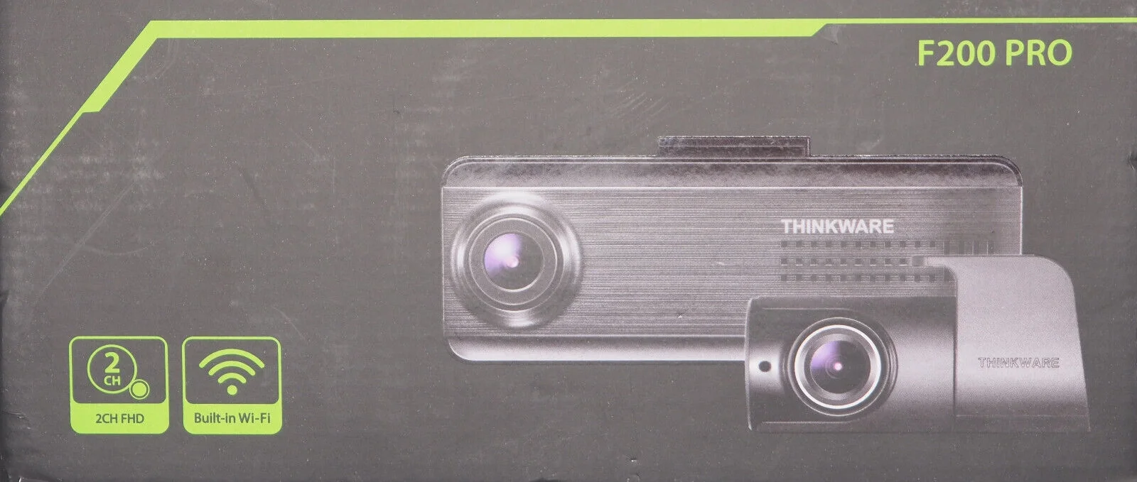 THINKWARE F200 PRO Front and Rear Dash cam with GPS Accessory TW-F200PROD32CH Black