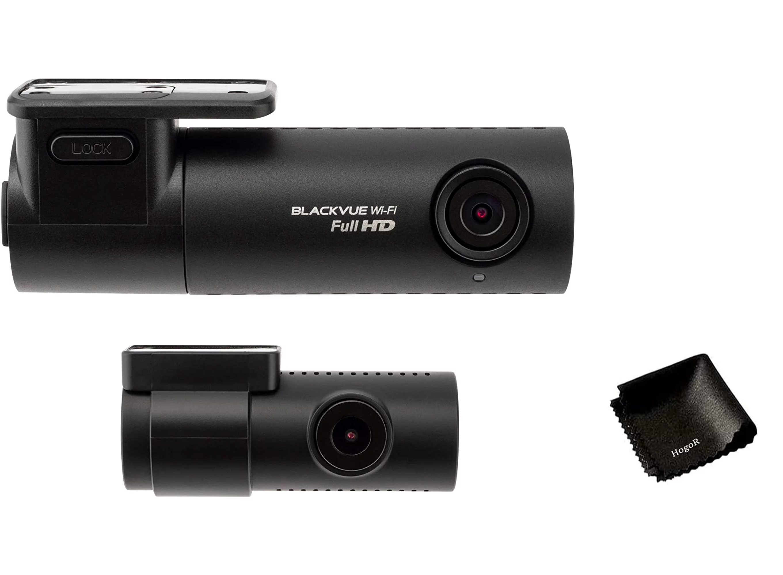 BlackVue DR590X-2CH with 32GB microSD Card | Full HD Wi-Fi Dashcam | Parking Mode Support with Hogor Lens Cloth