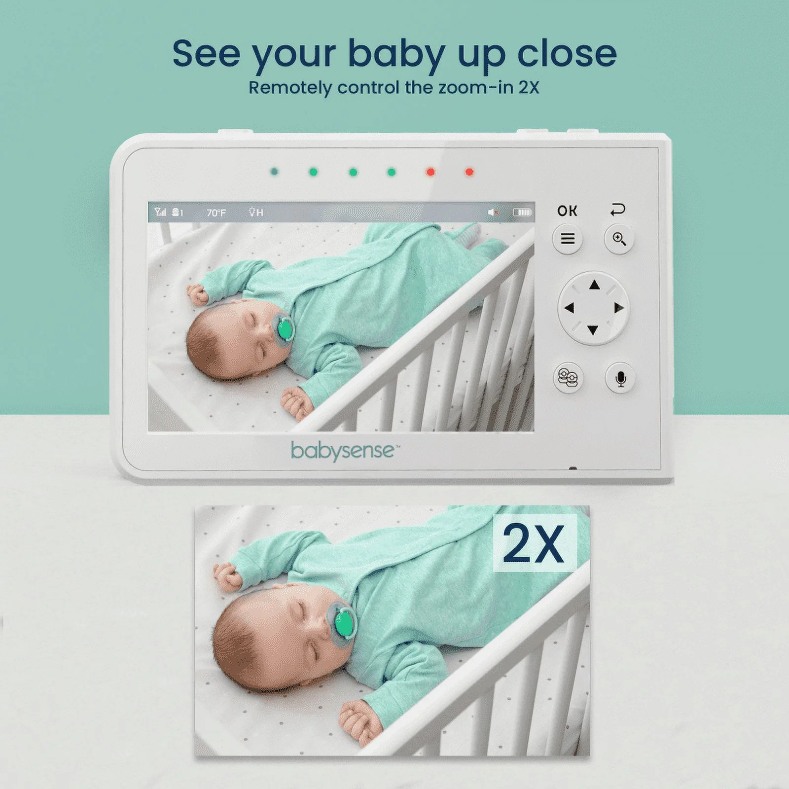 Babysense Split Screen Video Baby Monitor, 4.3