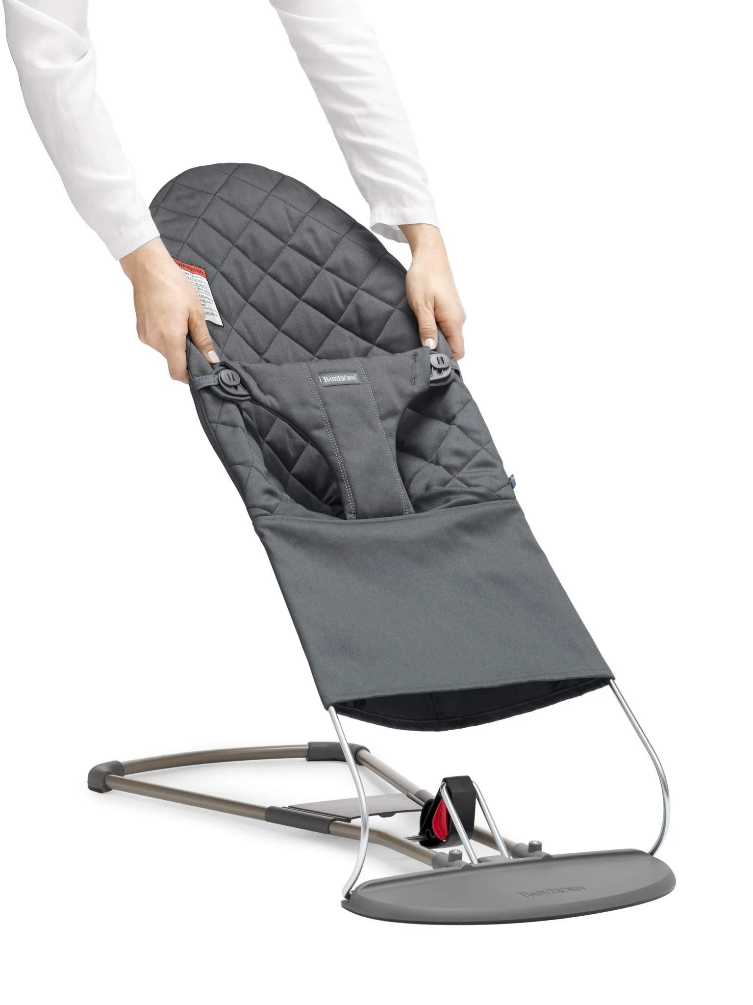 BabyBjörn BabyBjorn Fabric Seat for Bouncer, Anthracite, Cotton, Anthracite, 1 Count (Pack of 1) C31