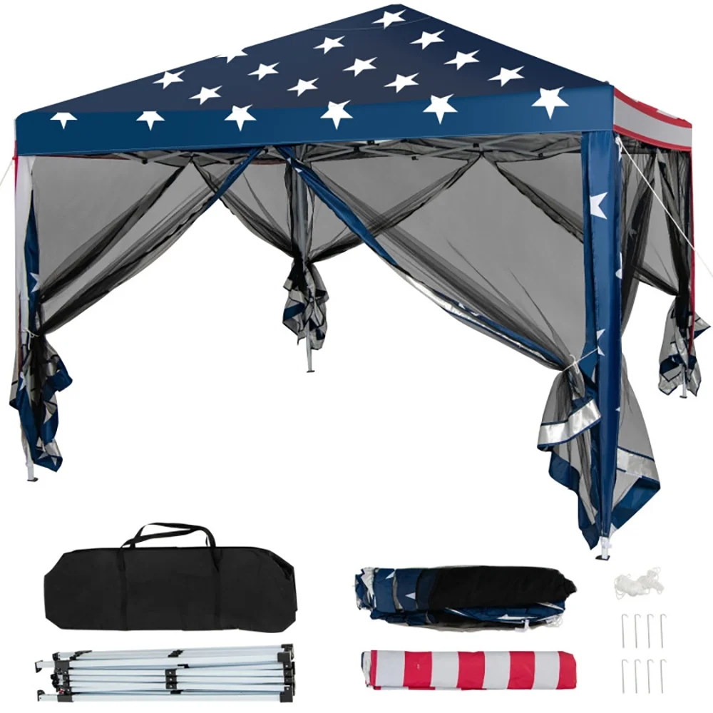 Spaco 10 x 10 Feet Pop-up Canopy Tent Gazebo Canopy for Outdoor, Party Tent for Outside Party Waterproof Canopy Wedding Tent BBQ Shelter