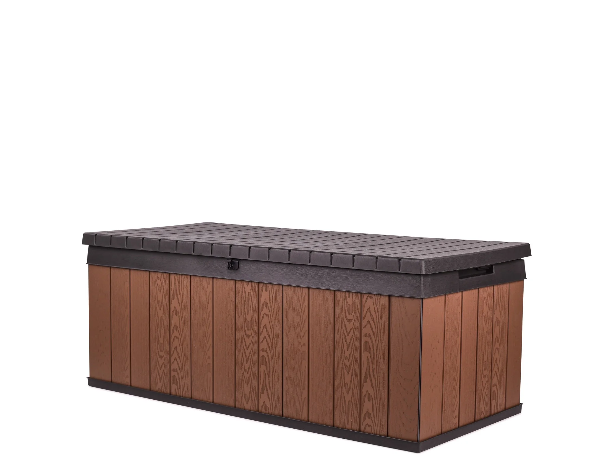 Keter Darwin 100 Gallon Durable Resin Outdoor Storage Deck Box Ideal Store Garden Tools and Pool Toys, Brown
