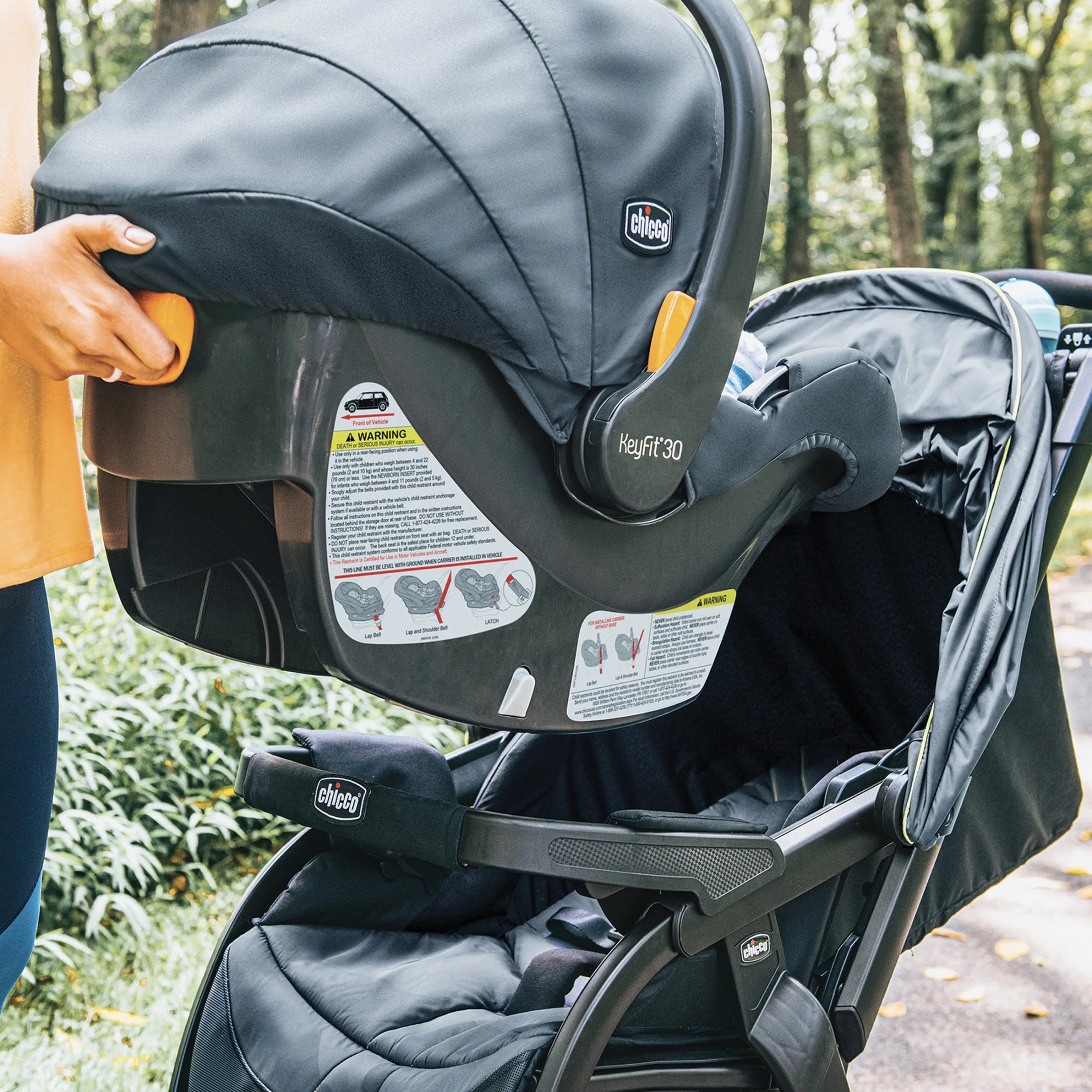 Chicco Activ3 Jogging Travel System Stroller with KeyFit 30 Infant Car Seat - Solar (Grey), New