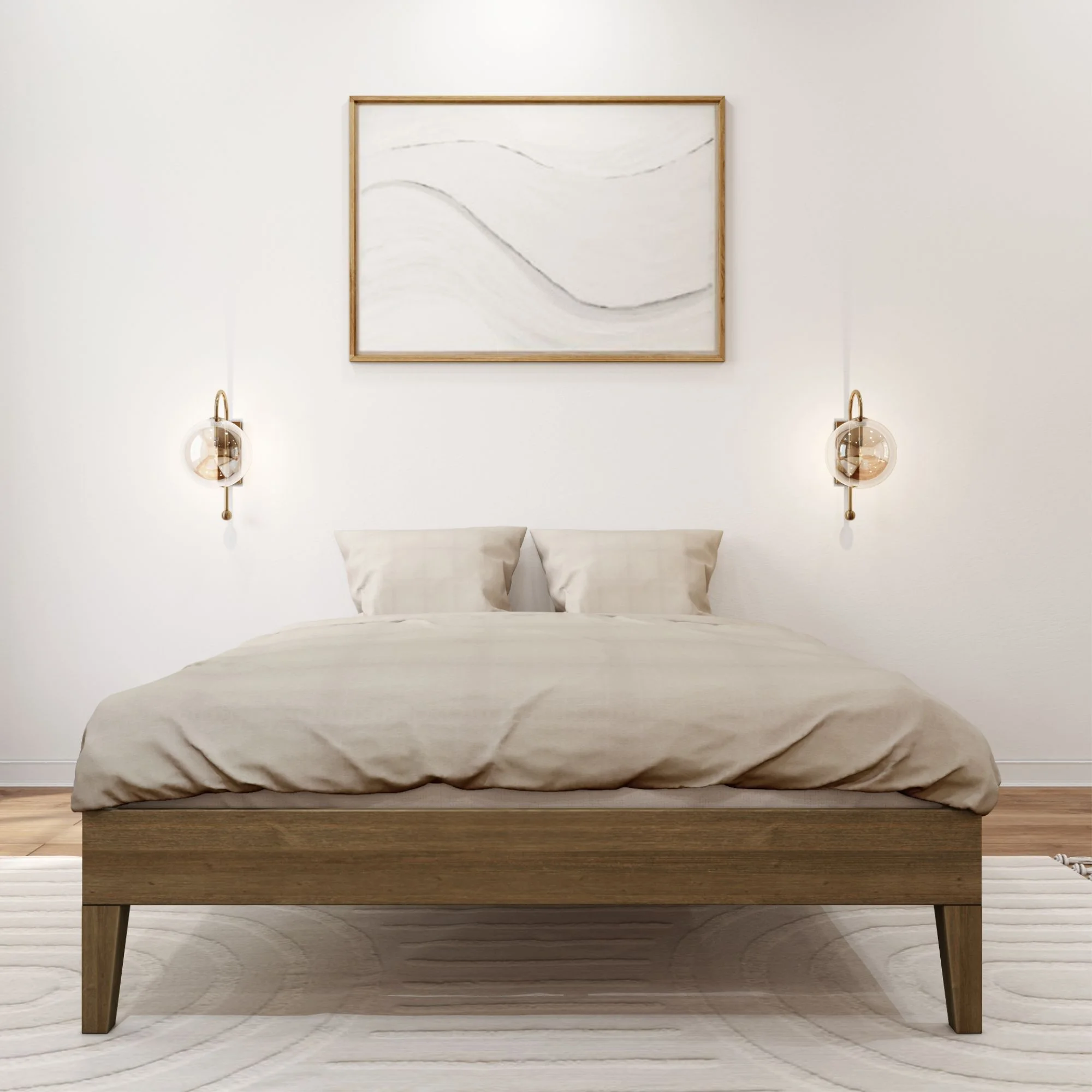 Plank+Beam Full Size Bed Frame, Solid Wood Adults Platform Bed, No Box Spring Needed