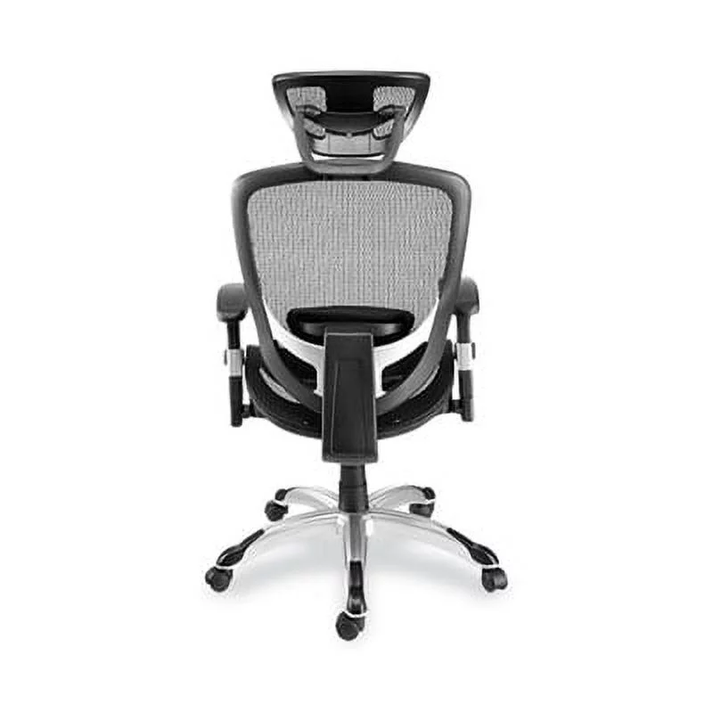 Flexfit Hyken Mesh Task Chair, Supports Up To 300 Lbs, 17.24 To 20.98 Seat Height, Black Seat, Black Back.silver Base