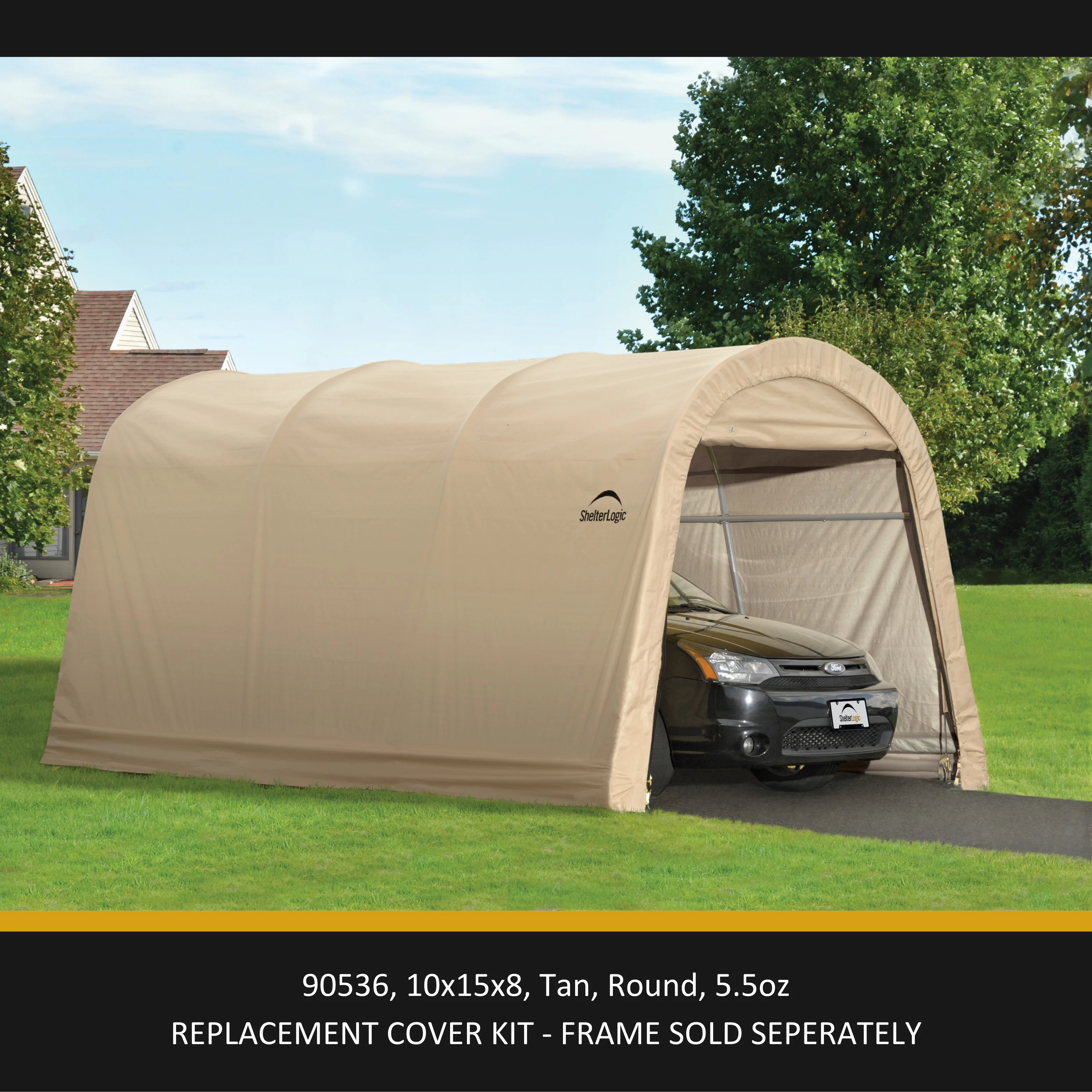 AutoShelter 10 x 15 ft. Replacement Cover kit Round 7oz Sandstone (Frame not included)