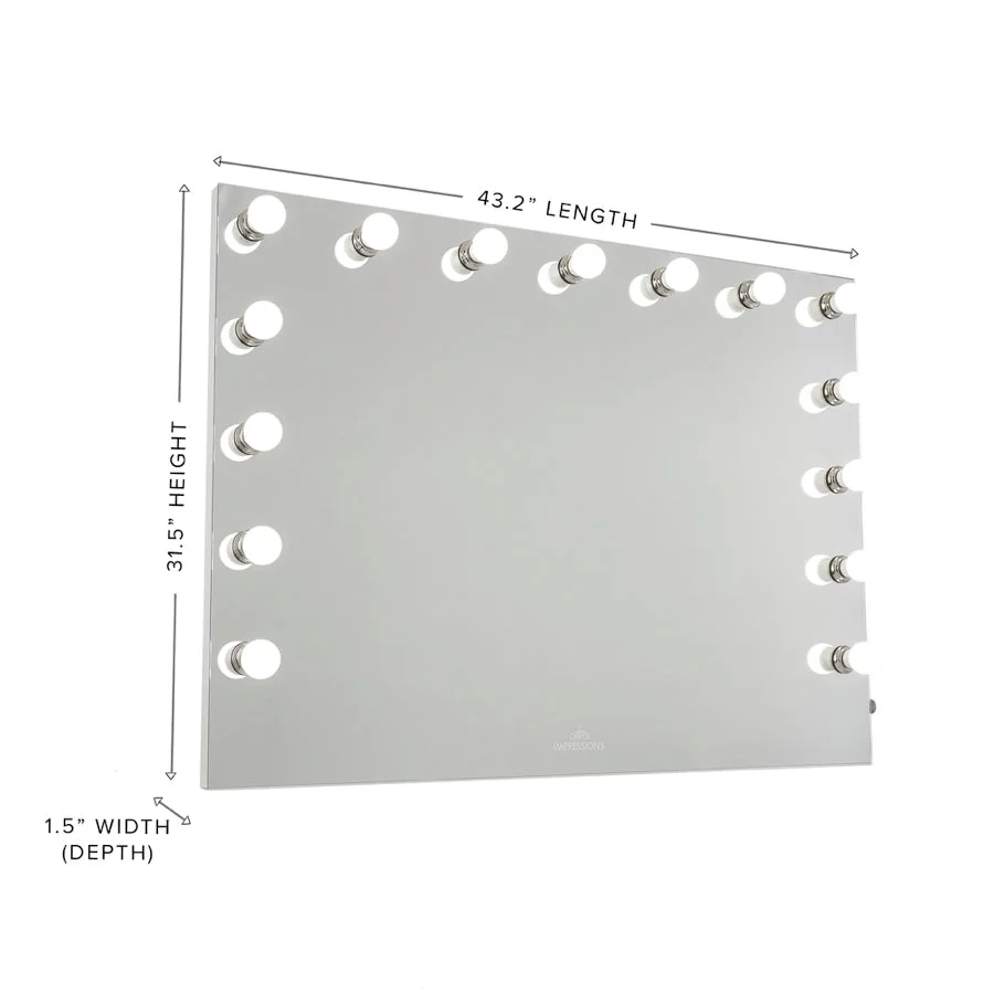 Impressions Vanity Hollywood Premiere Slim Pro Vanity Mirror, Lighted Makeup Mirror (White)