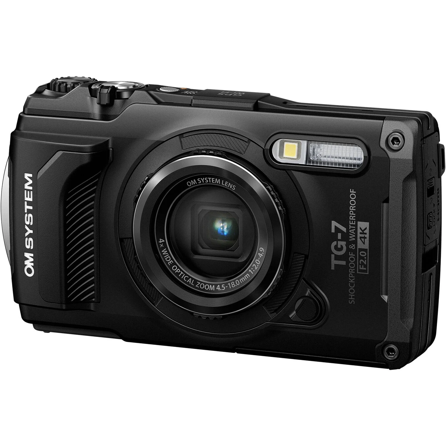 Olympus OM SYSTEM Tough TG-7 Digital Camera (Black) + Floating Hand Grip + Extra Battery + LED +1 Yr Warranty