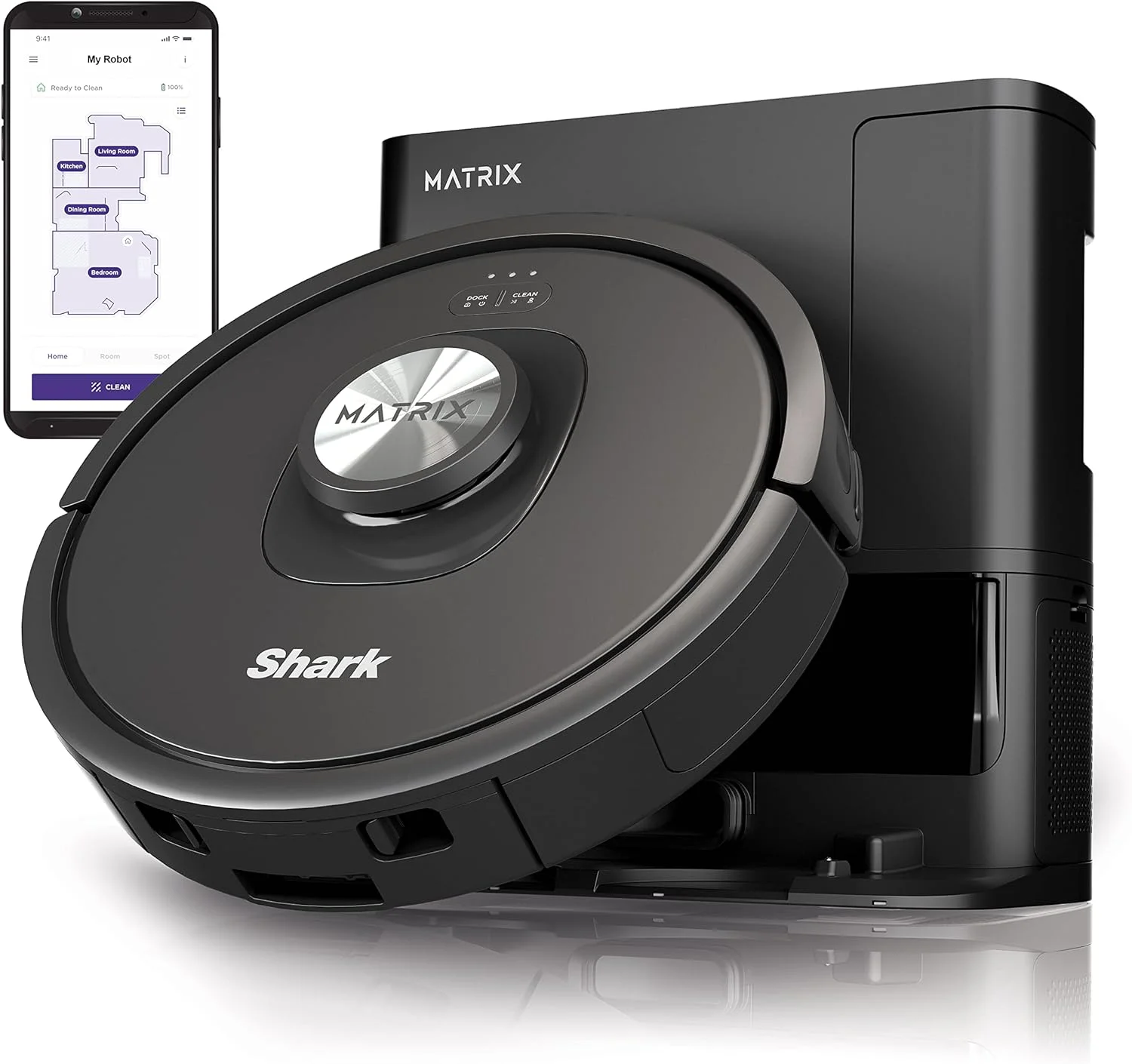 Shark R-RV2310AE Matrix Self Empty Robot Vacuum for Carpets & Hardfloors with Self-Cleaning Bagless Base (Refurbished)