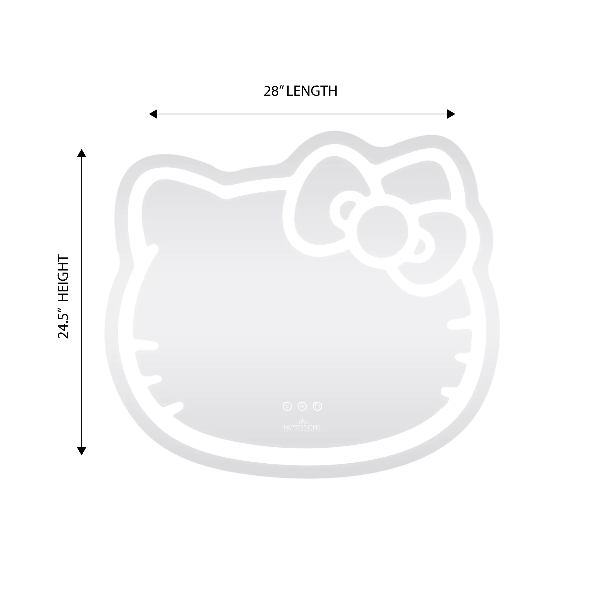 Impressions Vanity Hello Kitty Makeup Mirror, Wall Mount Tabletop Lighted Mirror with Touch Sensor