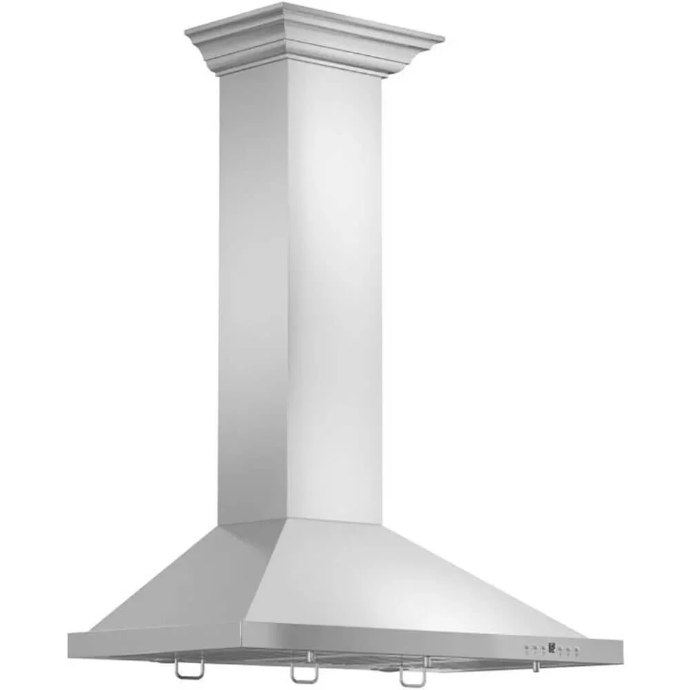 ZLINE 30 in. Wall Mount Range Hood in Stainless Steel with Crown Molding (KBCRN-30)