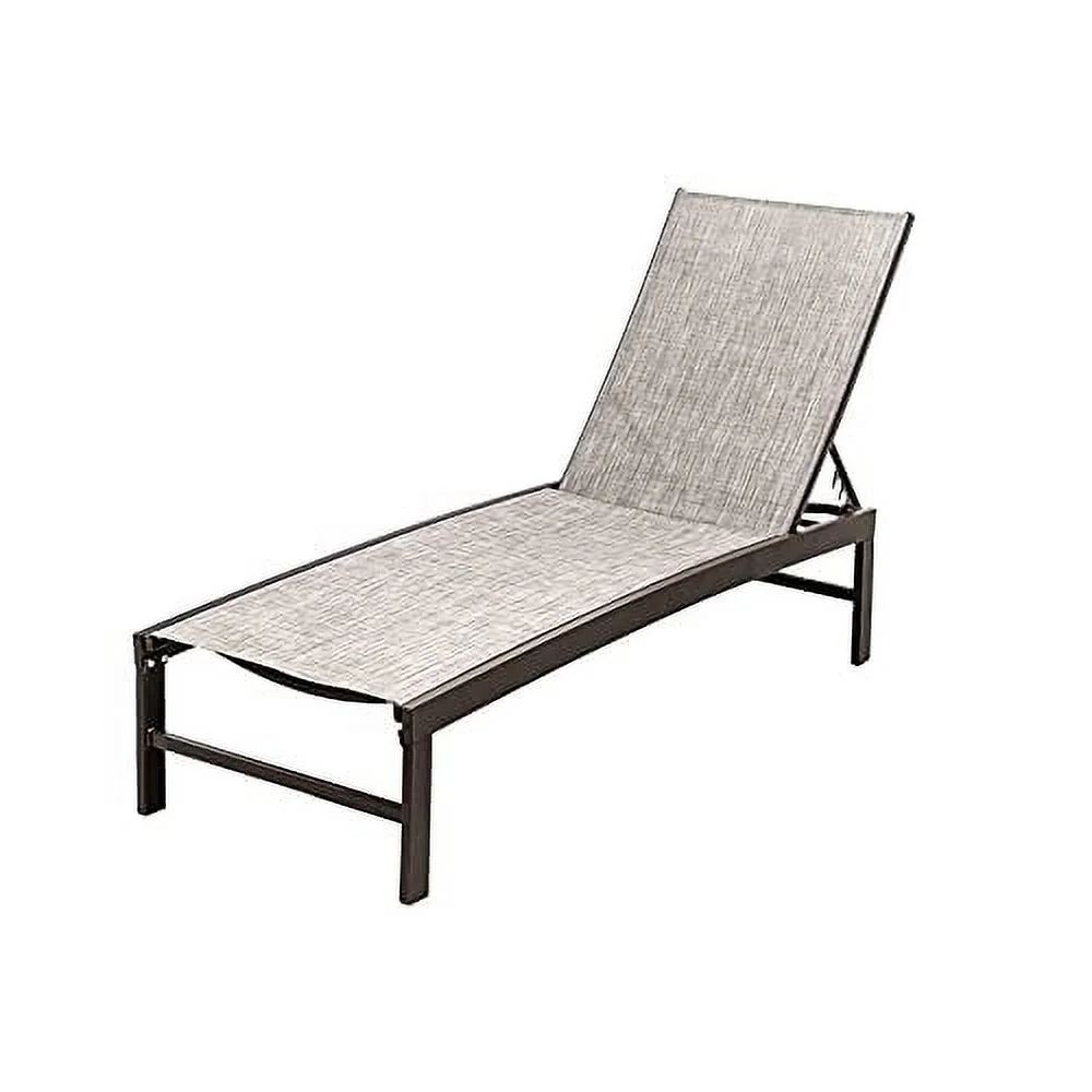 Crestlive Products Outdoor Pool Lounger Aluminum All-weather Adjustable Chaise Lounge Chair - See Picture Beige Fabric, Brown Frame