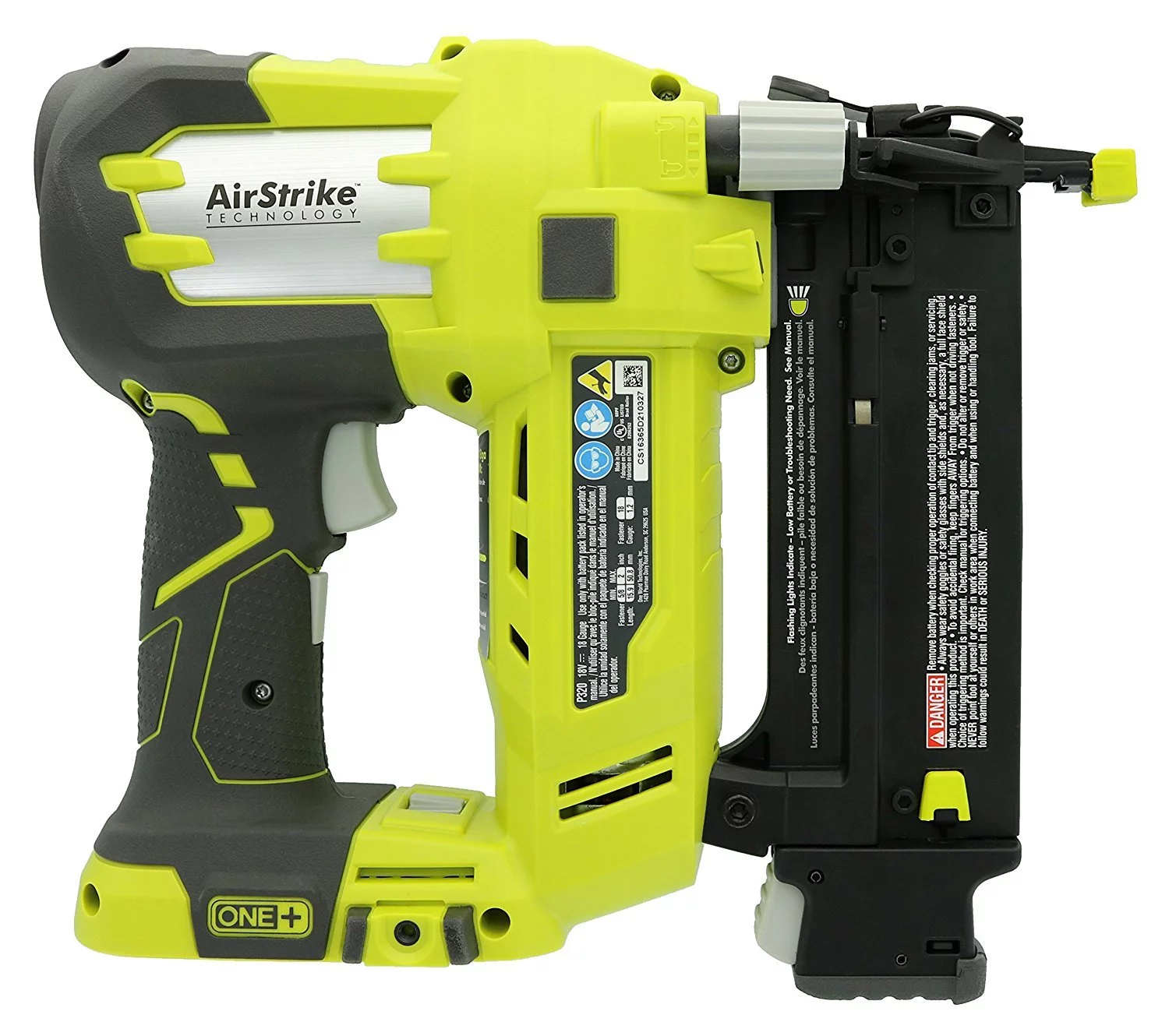 Ryobi P320 Airstrike 18 Volt One+ Lithium Ion Cordless Brad Nailer (Battery Not Included, Power Tool Only)