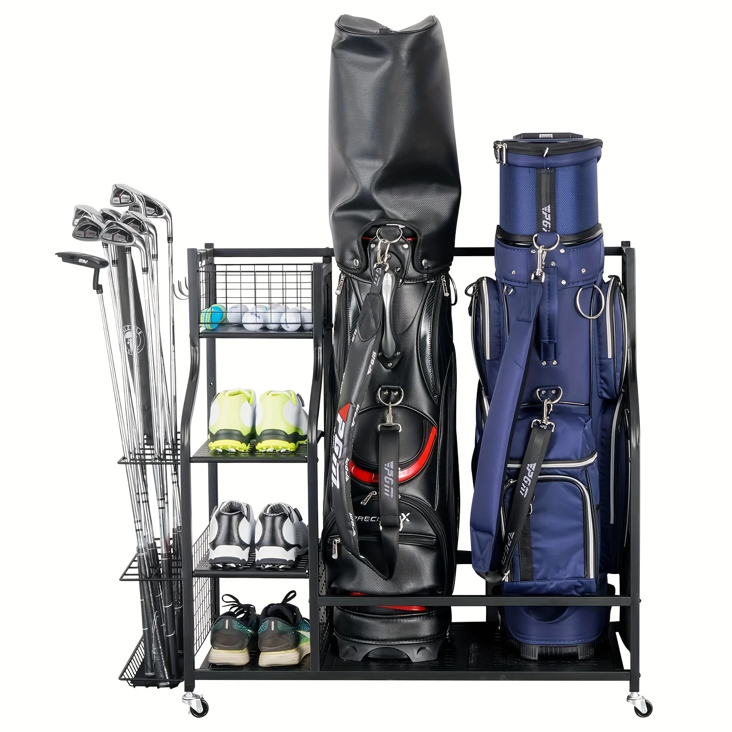 Golf Storage Garage Organizer, Golf Bag Storage Stand And Other Golfing Equipment Rack, Golf Clubs Storage Rack