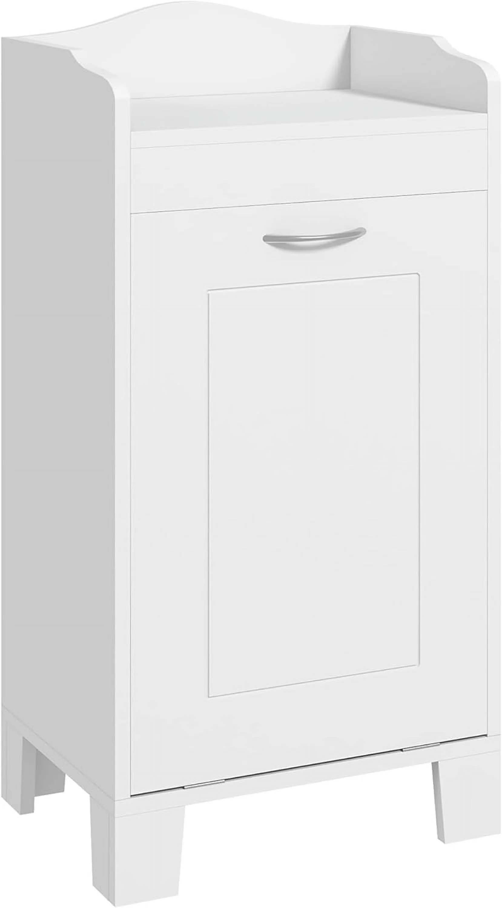 SQRTFV 31" Tilt Out Laundry Hamper Free Standing Organizer Hamper Bathroom Cabinet Gray