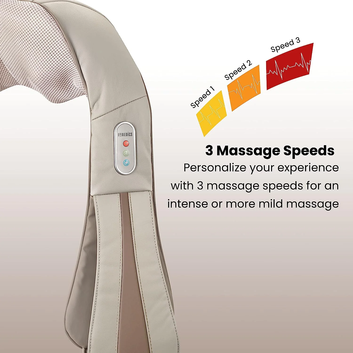HoMedics Quad-Action Shiatsu Massager FPR Neck & Shoulders with Heat & Kneading, Model NMS-620HB
