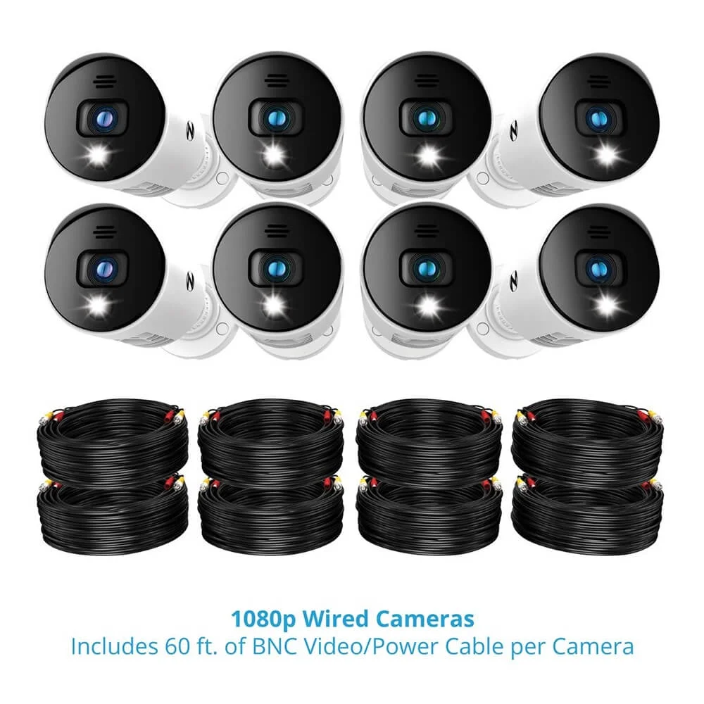 Night Owl BTD2818LSA BTD2 Series Bluetooth 8 Channel 1080p DVR & 8 x 1080p Light Cameras with Audio