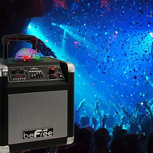 beFree Sound Projection Party Light Dome 6.5 Inch Subwoofer Bluetooth Portable Party Speaker