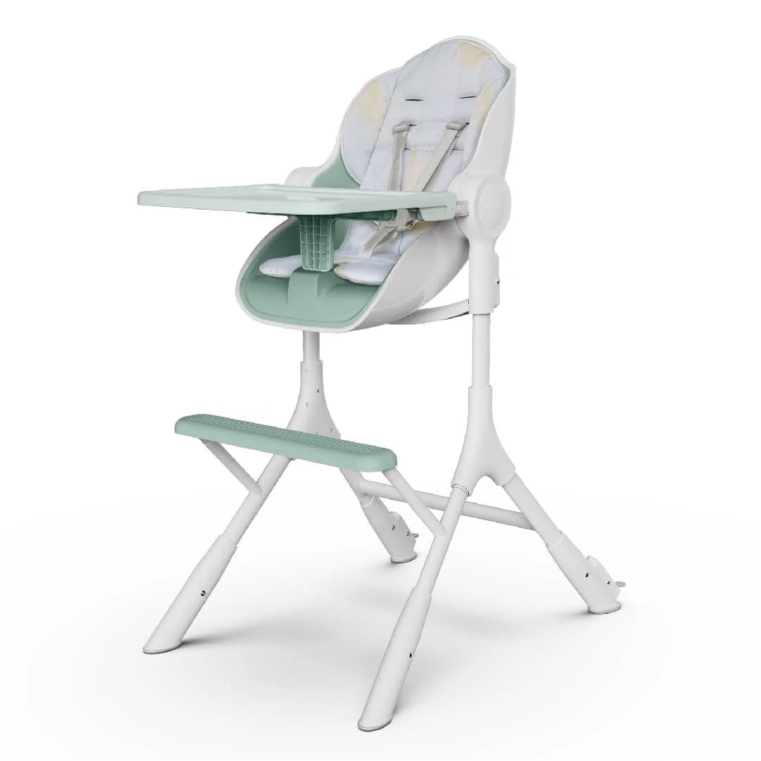 Oribel Cocoon Z High Chair, Lounger + Seat Liner Combo, 0m-3yrs, 5 Adjustable Heights, Avocado Green