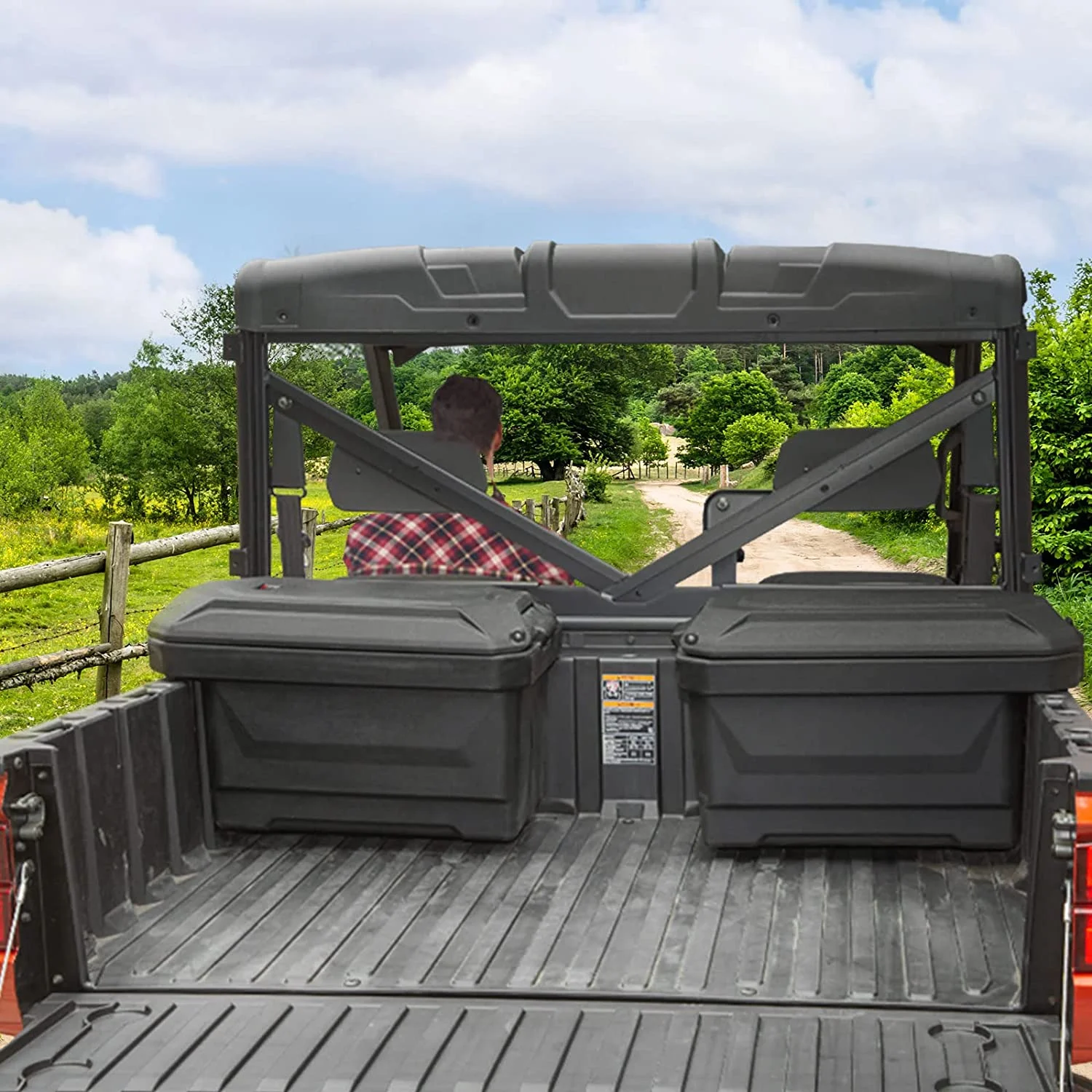 kemimoto Storage Box 45L Bed Cargo Box Large Capacity Compatible with 2013-2023 Polaris Ranger 570 700 900 1000/Ranger XP ( Left / Driver Side Only )