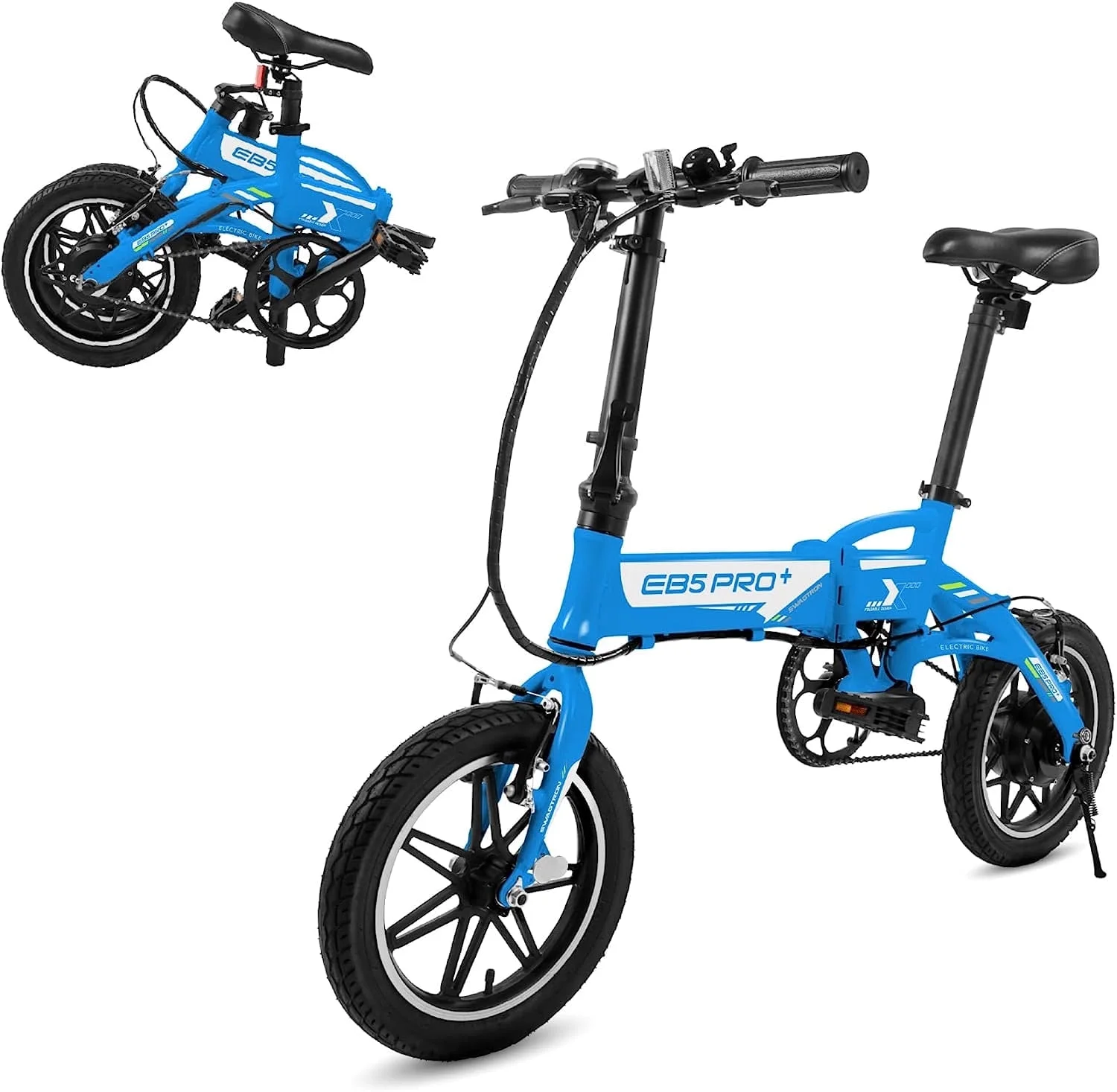 Swagtron Swagcycle EB5 Pro Plus Lightweight Aluminum Folding Electric Bike with Pedals (Recertified)