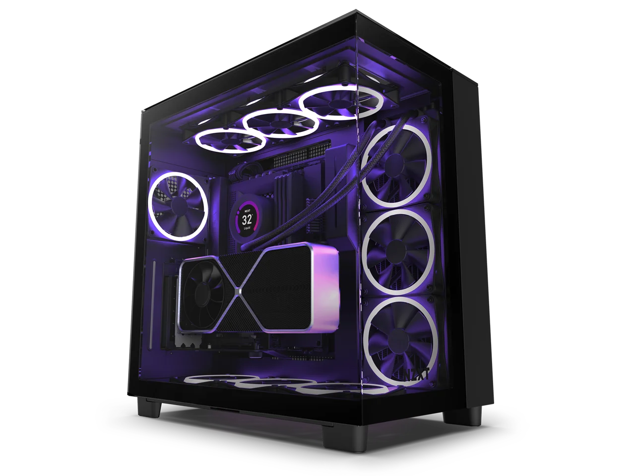 NZXT H9 Elite - All Black - CM-H91EB-01 - Premium Dual-Chamber - Mid-Tower - RGB Fans - Case