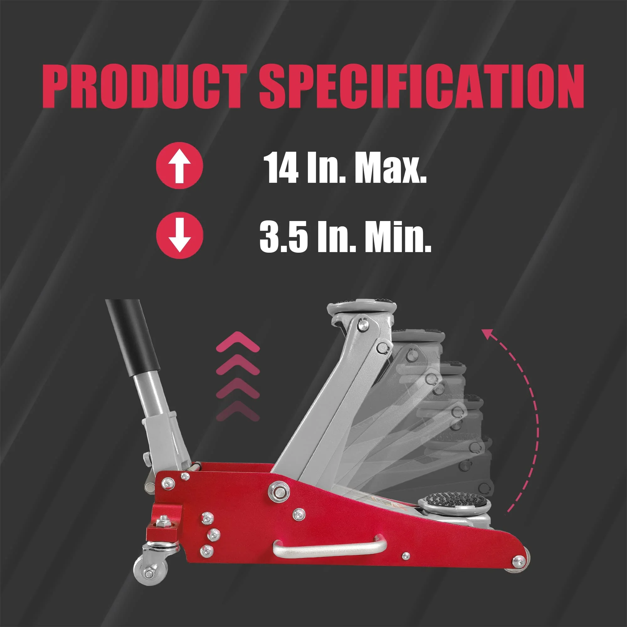 BIG RED 1.5 Ton Racing Floor Jack Hydraulic Low Profile Aluminum and Steel DWT815016LR