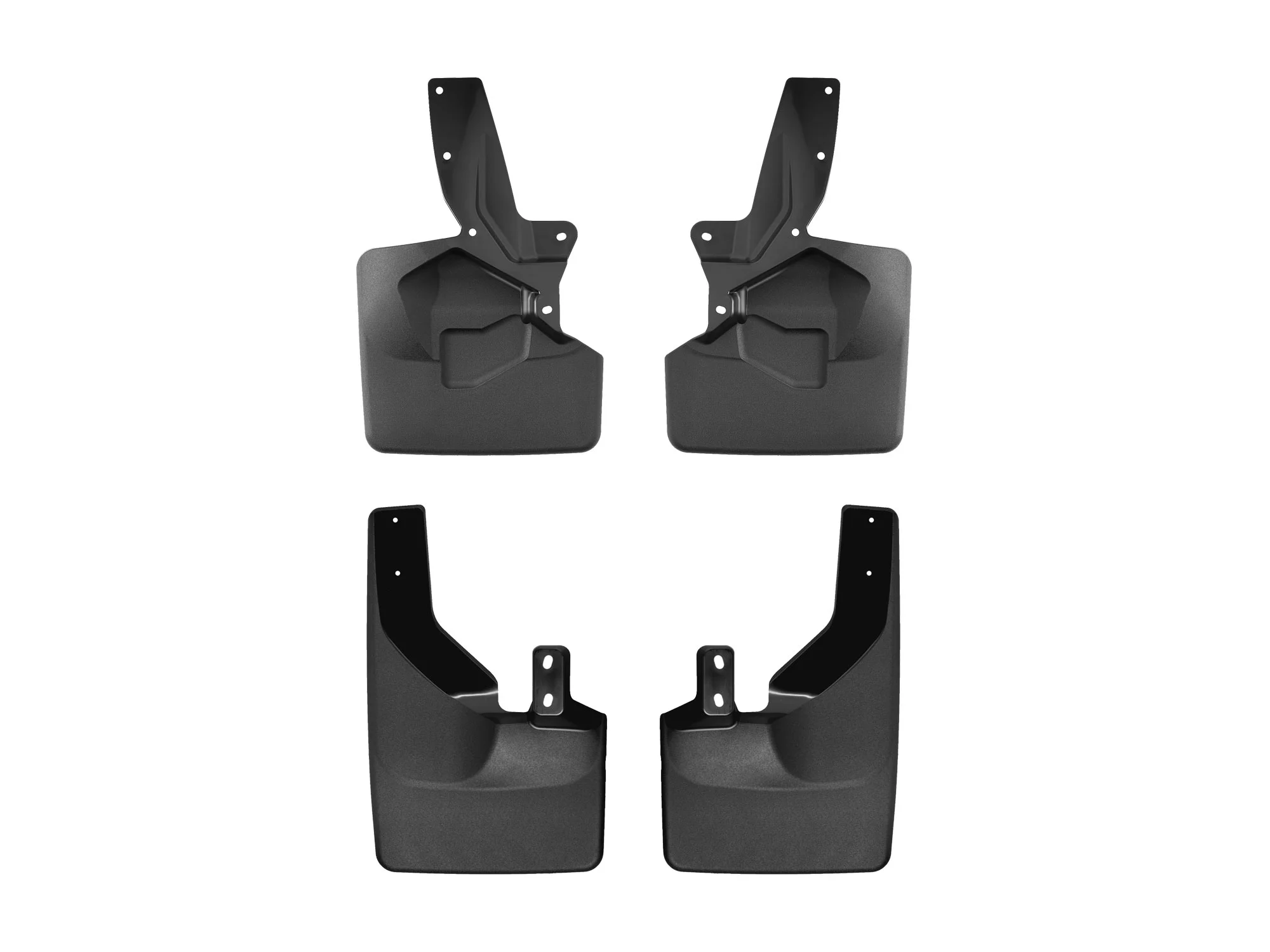 WeatherTech Custom No Drill Splash Guard MudFlaps compatible with 2021-2023 Ford Bronco, Front & Rear Set - Black
