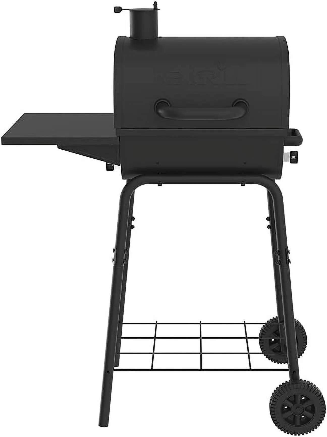 17.5 Charcoal Barrel BBQ Grill with Side Shelf, Barbecue Grill, for Outdoor Cooking, Camping, Patio, Garden, Backyard, Black, 810-0063